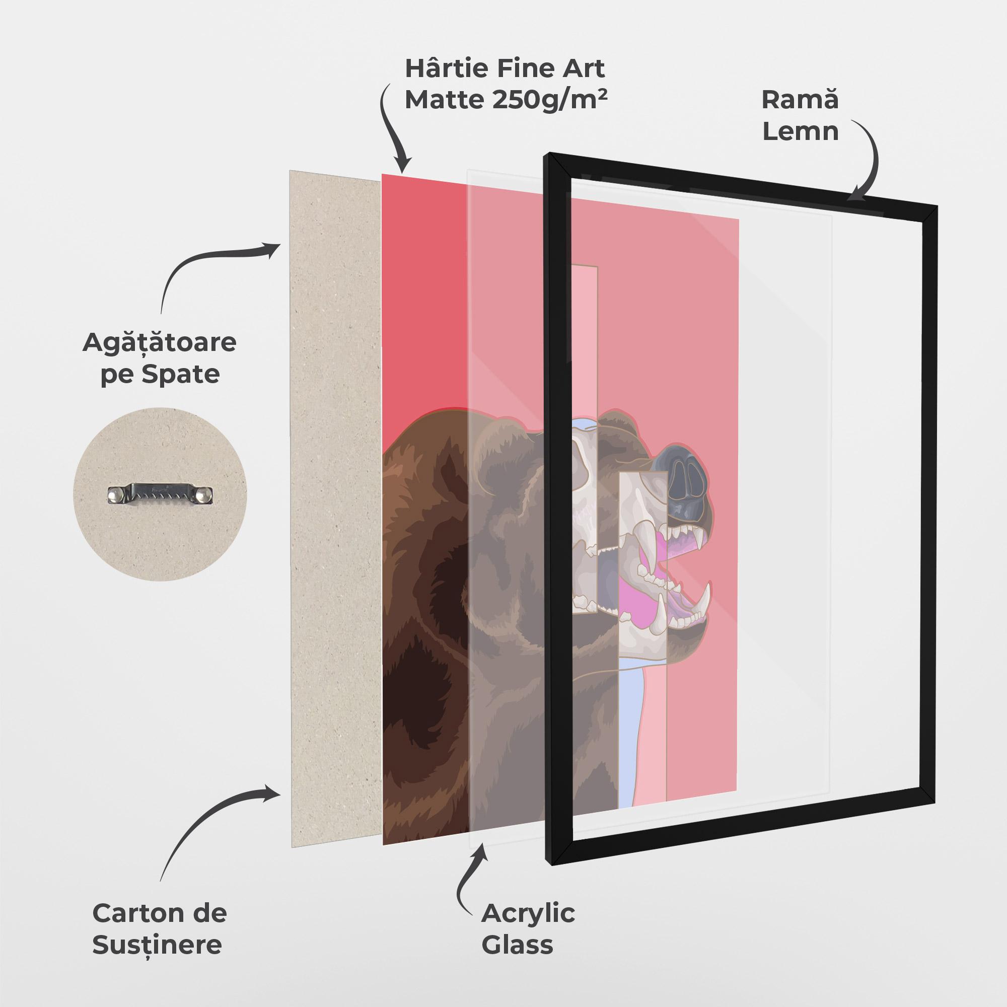 Poster Înrămat Bear Bone Art mockup 1