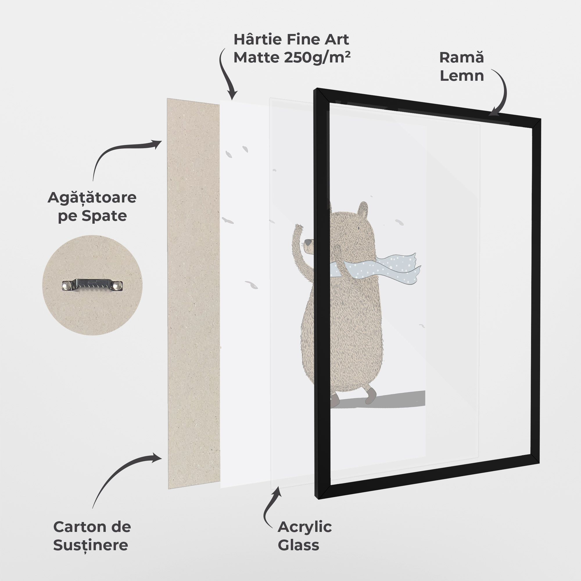 Bear Wearing A Scarf mockup 1