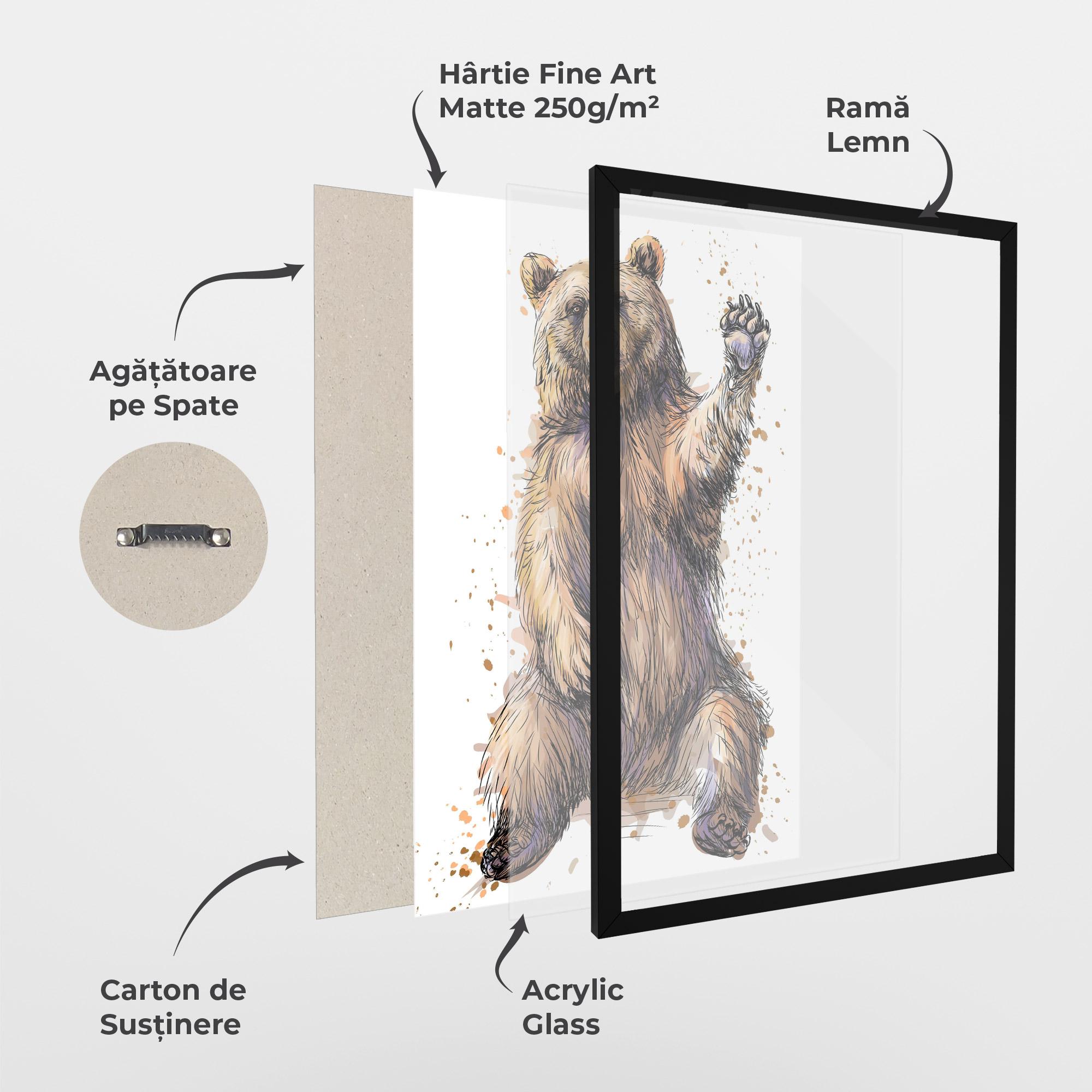 Poster Înrămat Brown Purple Bear mockup 1