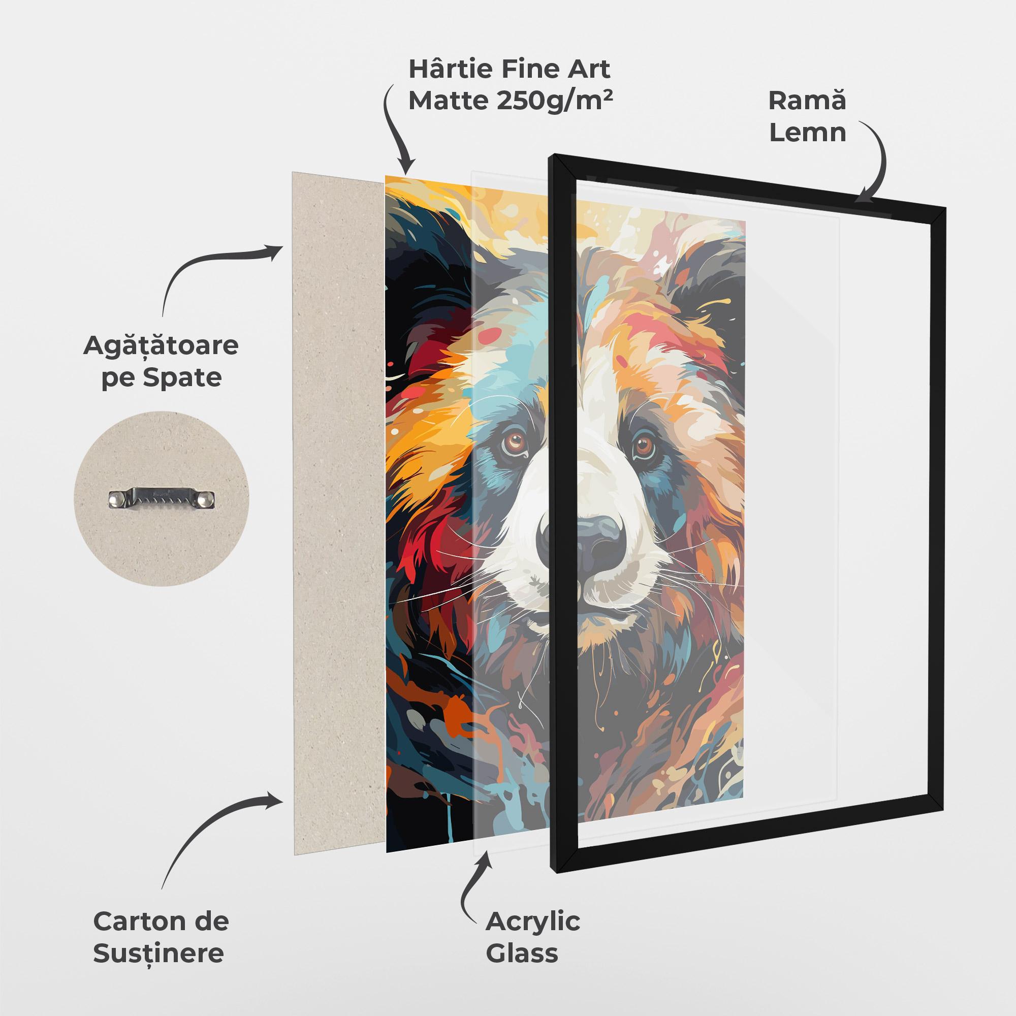 Poster Înrămat Cream Color Bear mockup 1