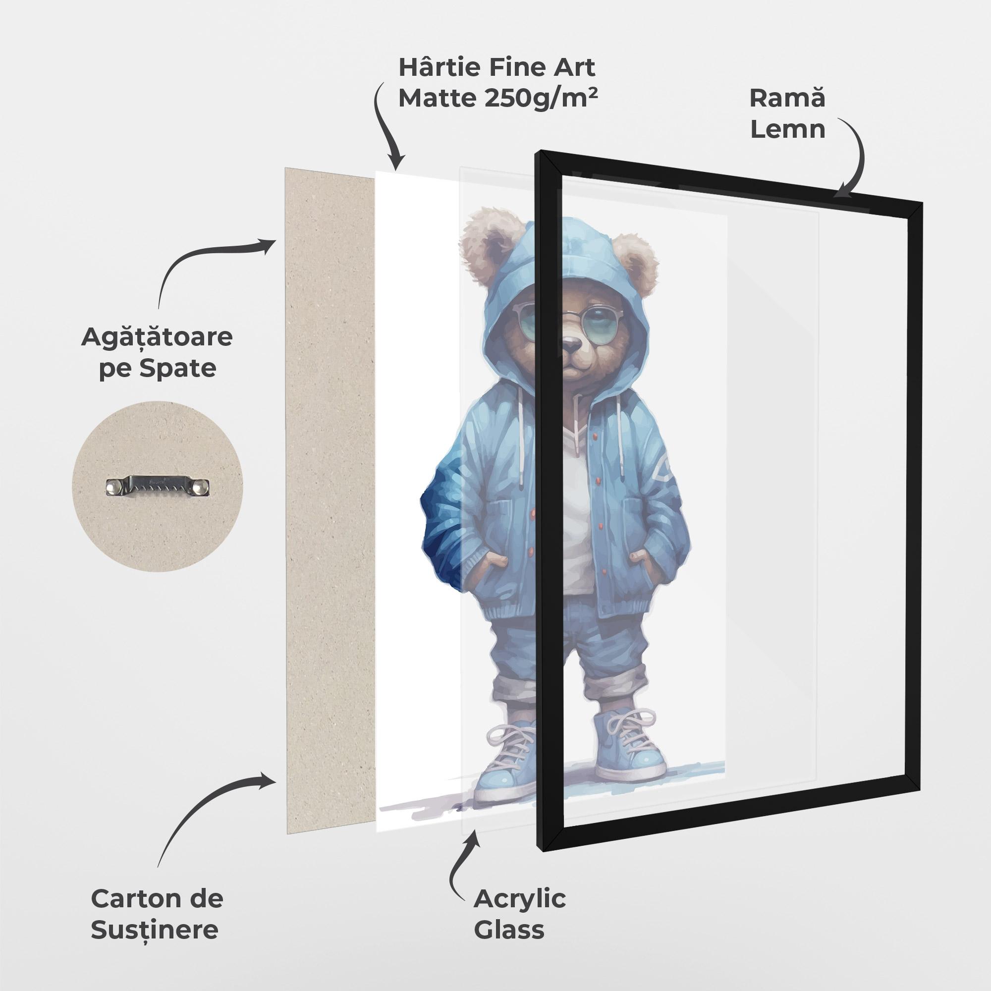 Poster Înrămat Glasses Bear mockup 1