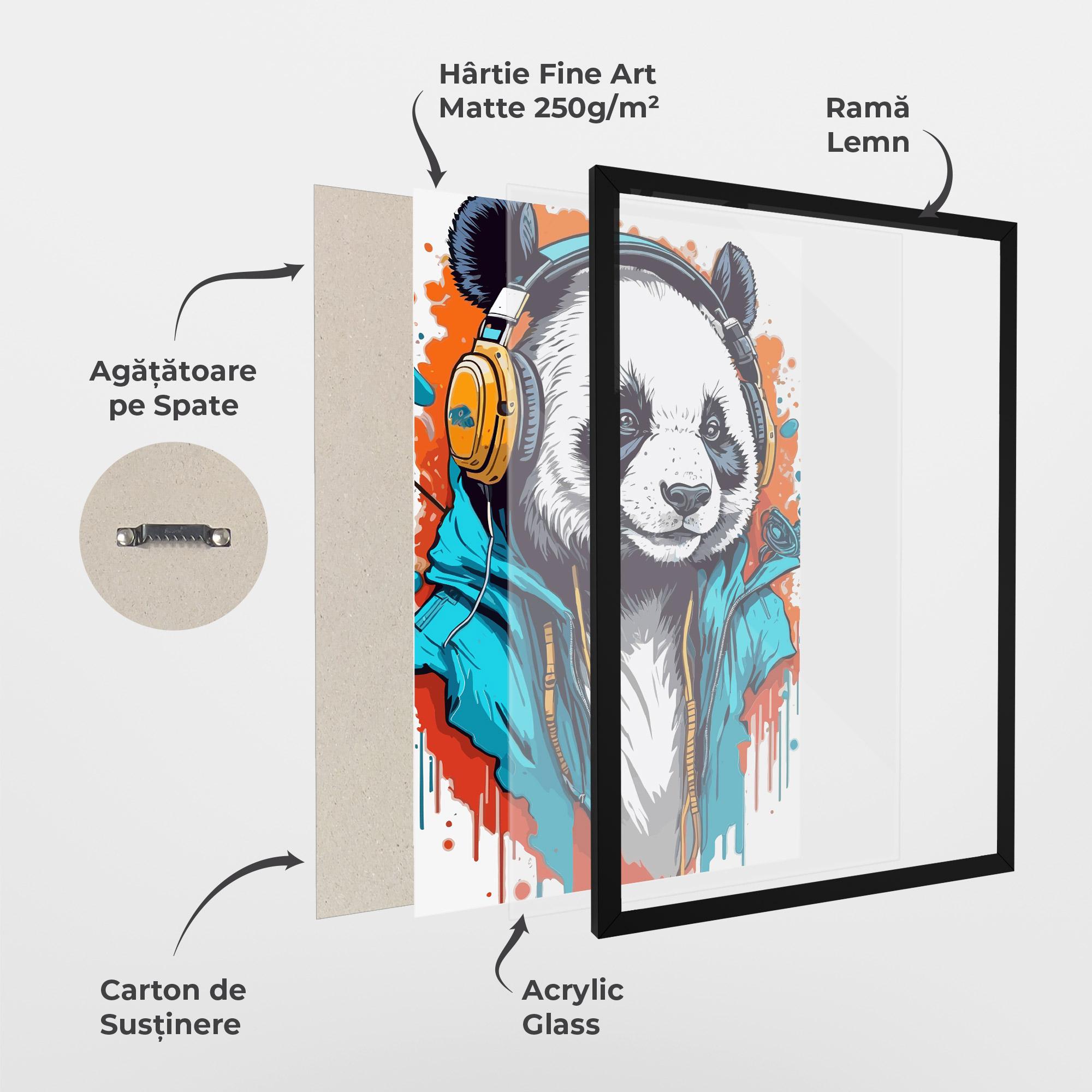 Poster Înrămat Music Panda mockup 1