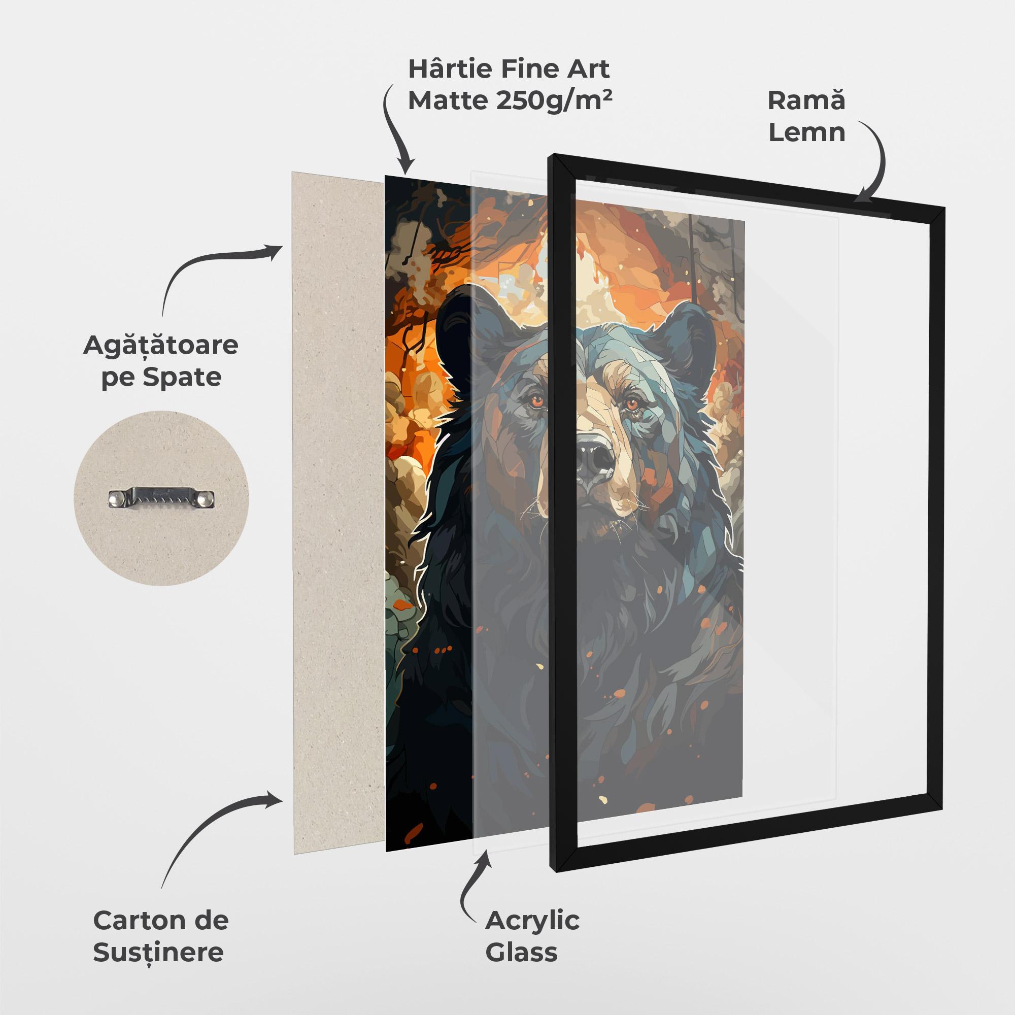 Poster Înrămat Pretty Bear Art mockup 1