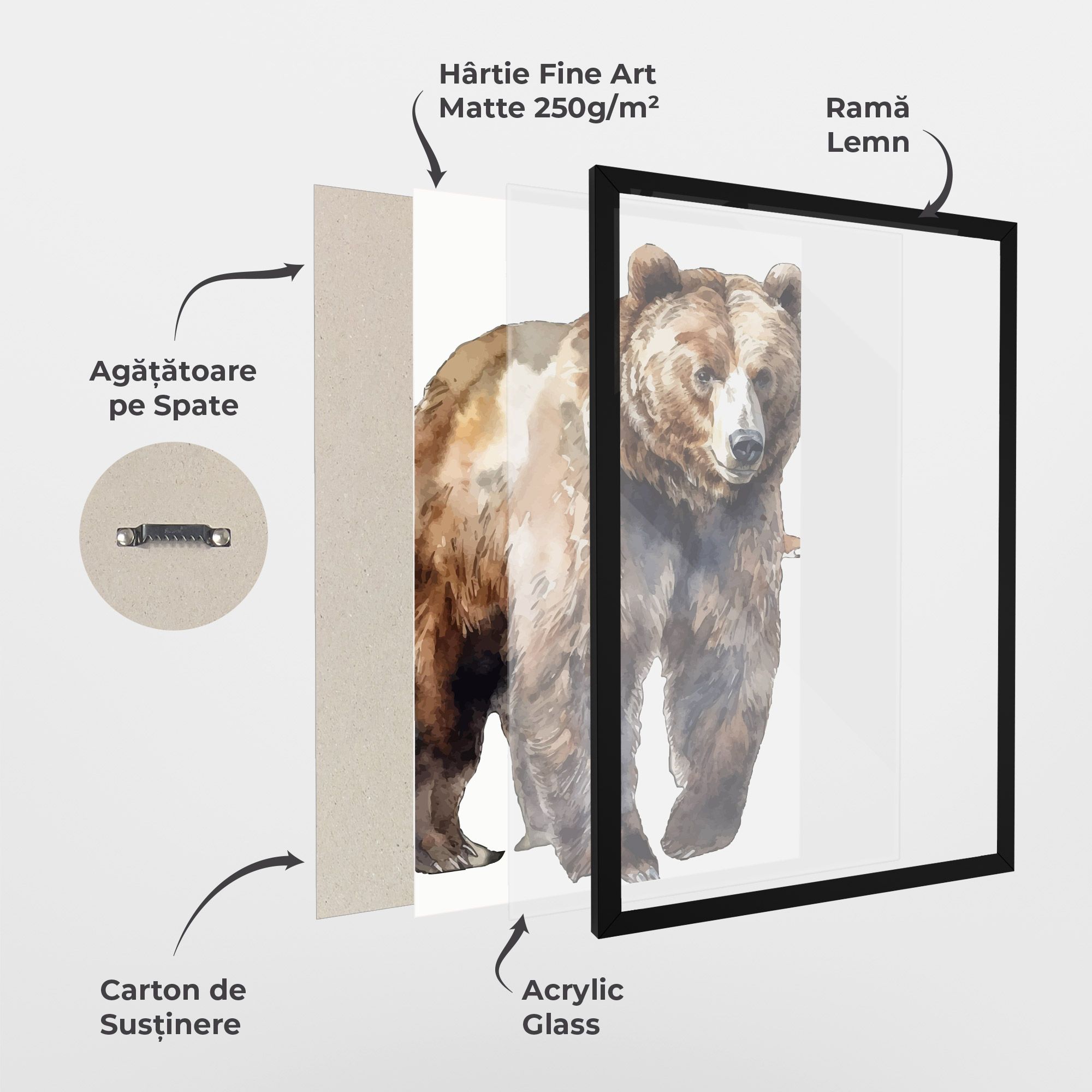 Watercolor Bear Art mockup 1