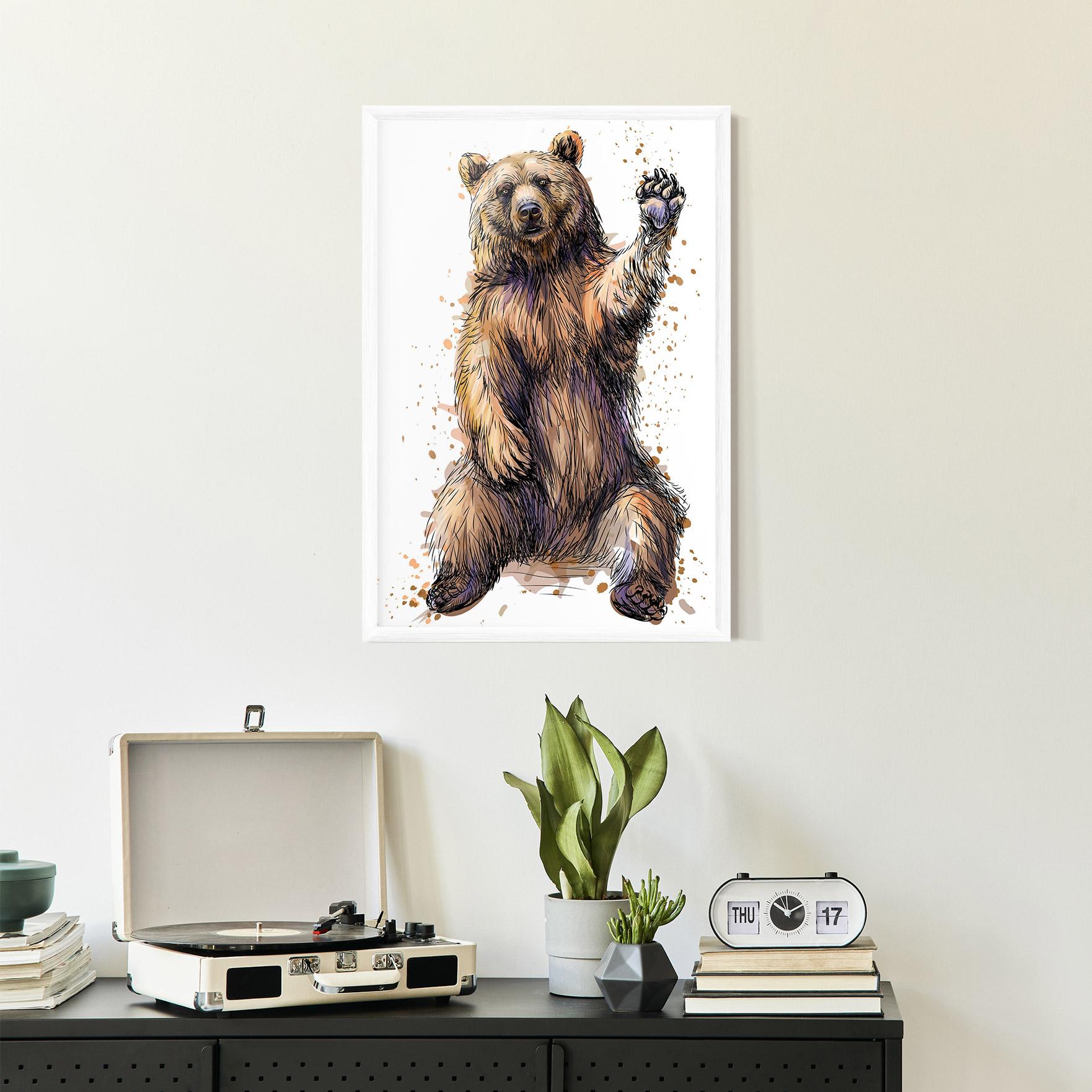 Poster Înrămat Brown Purple Bear mockup 2