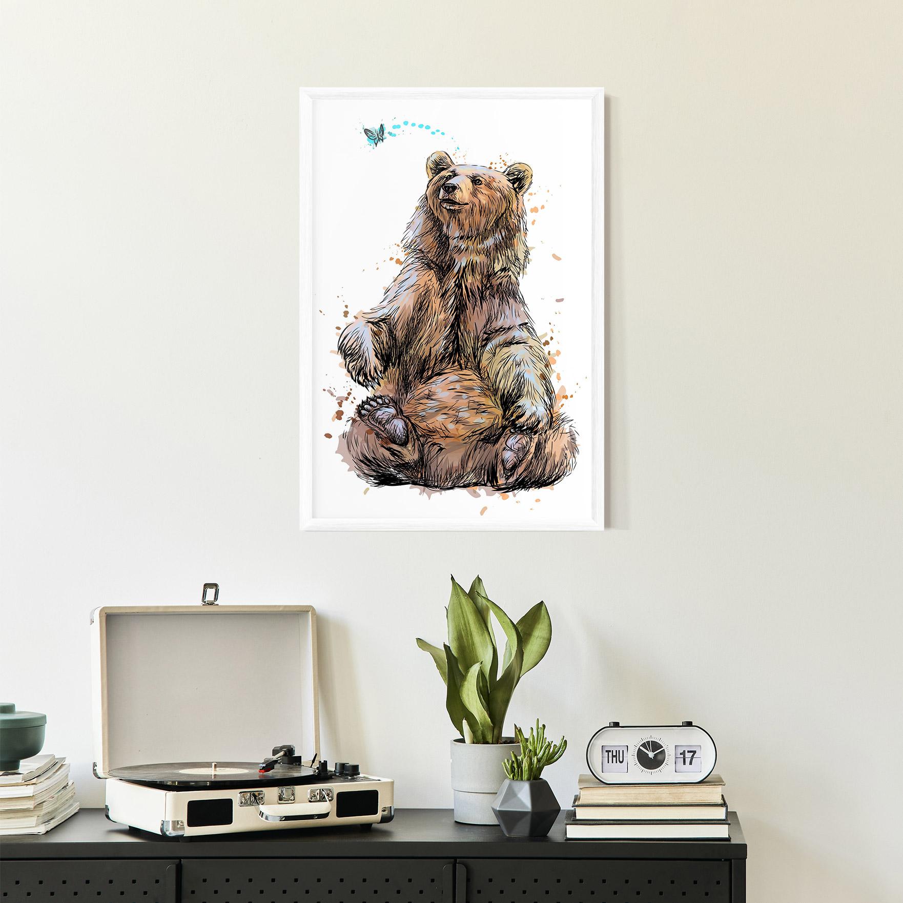 Poster Înrămat Butterfly Bear mockup 2