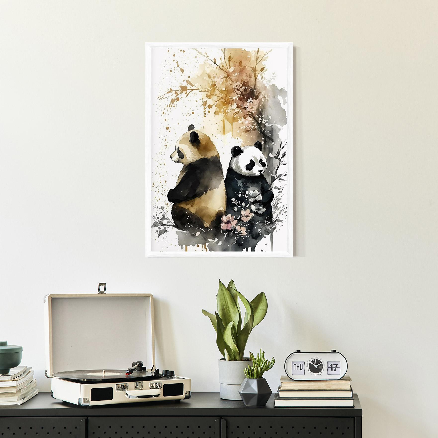 Poster Înrămat Gold Panda Art mockup 2