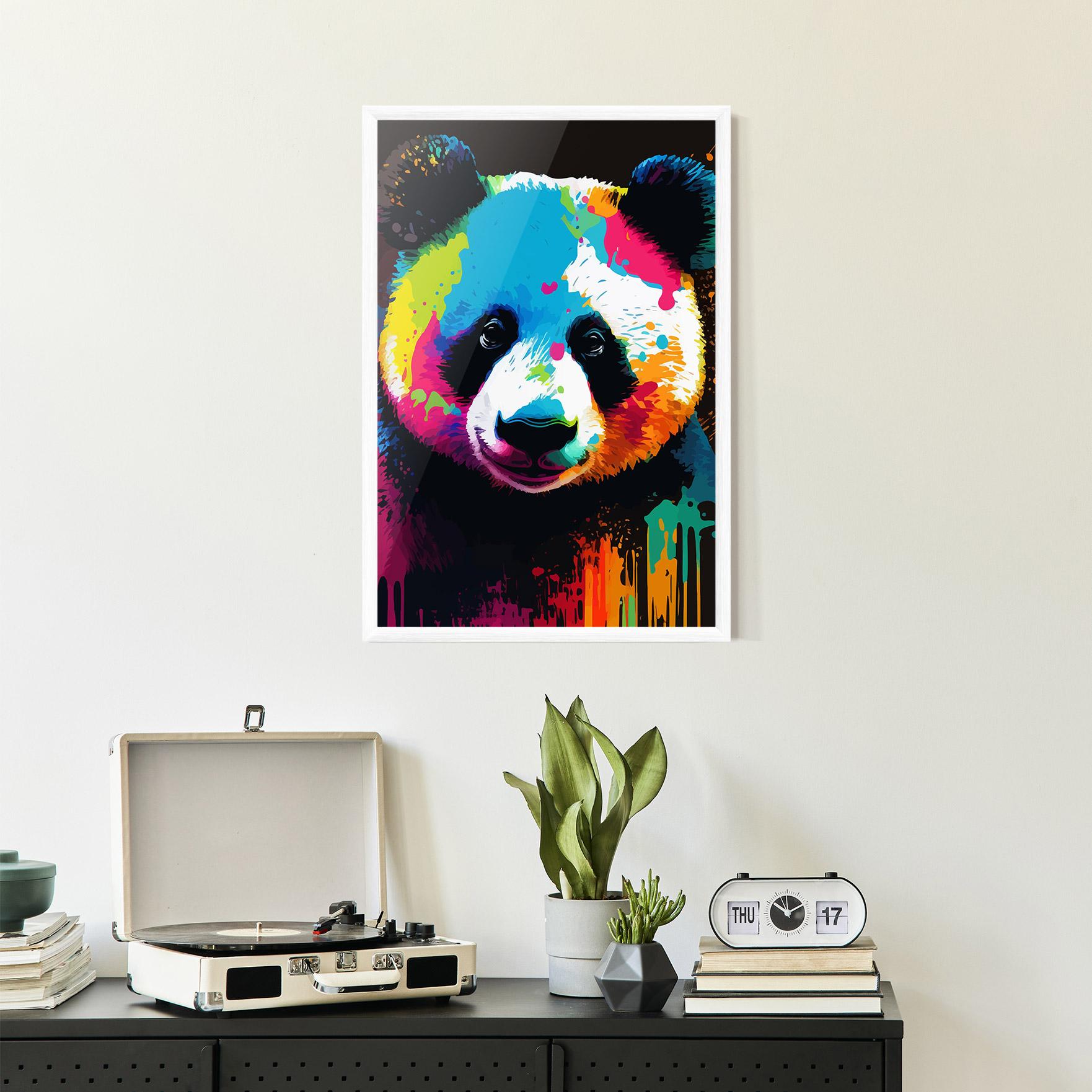 Poster Înrămat Panda Color Art mockup 2
