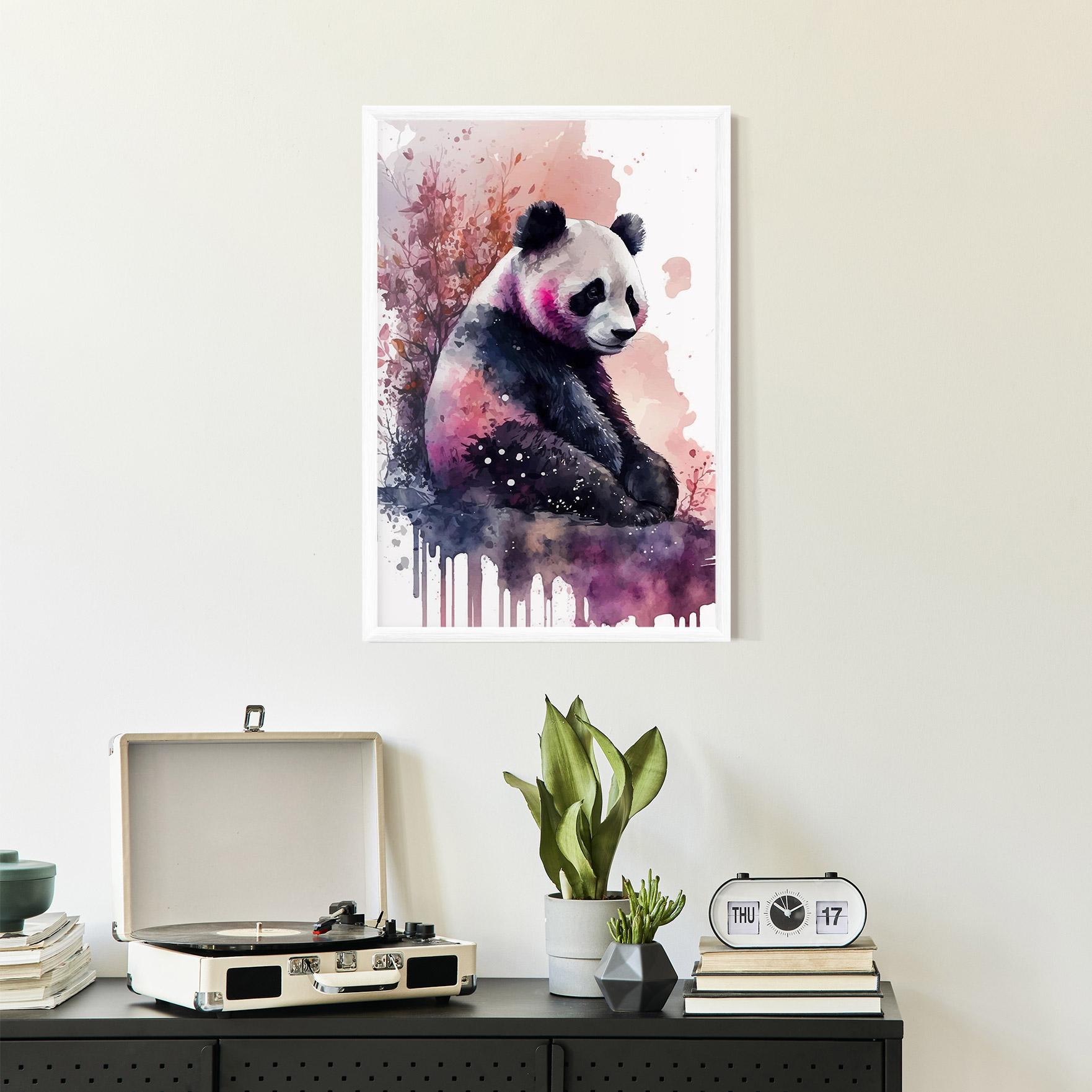 Poster Înrămat Purple Panda Art mockup 2