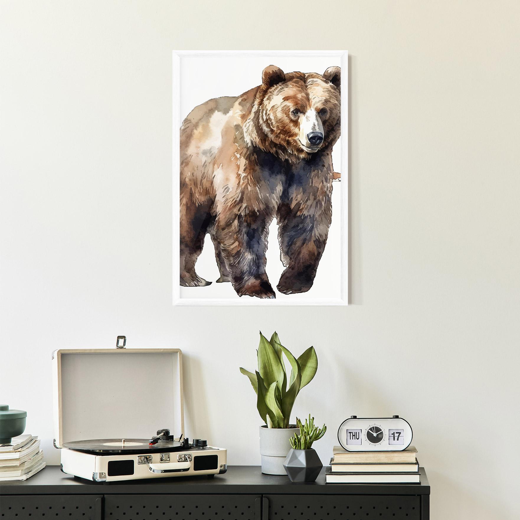 Poster Înrămat Watercolor Bear Art mockup 2