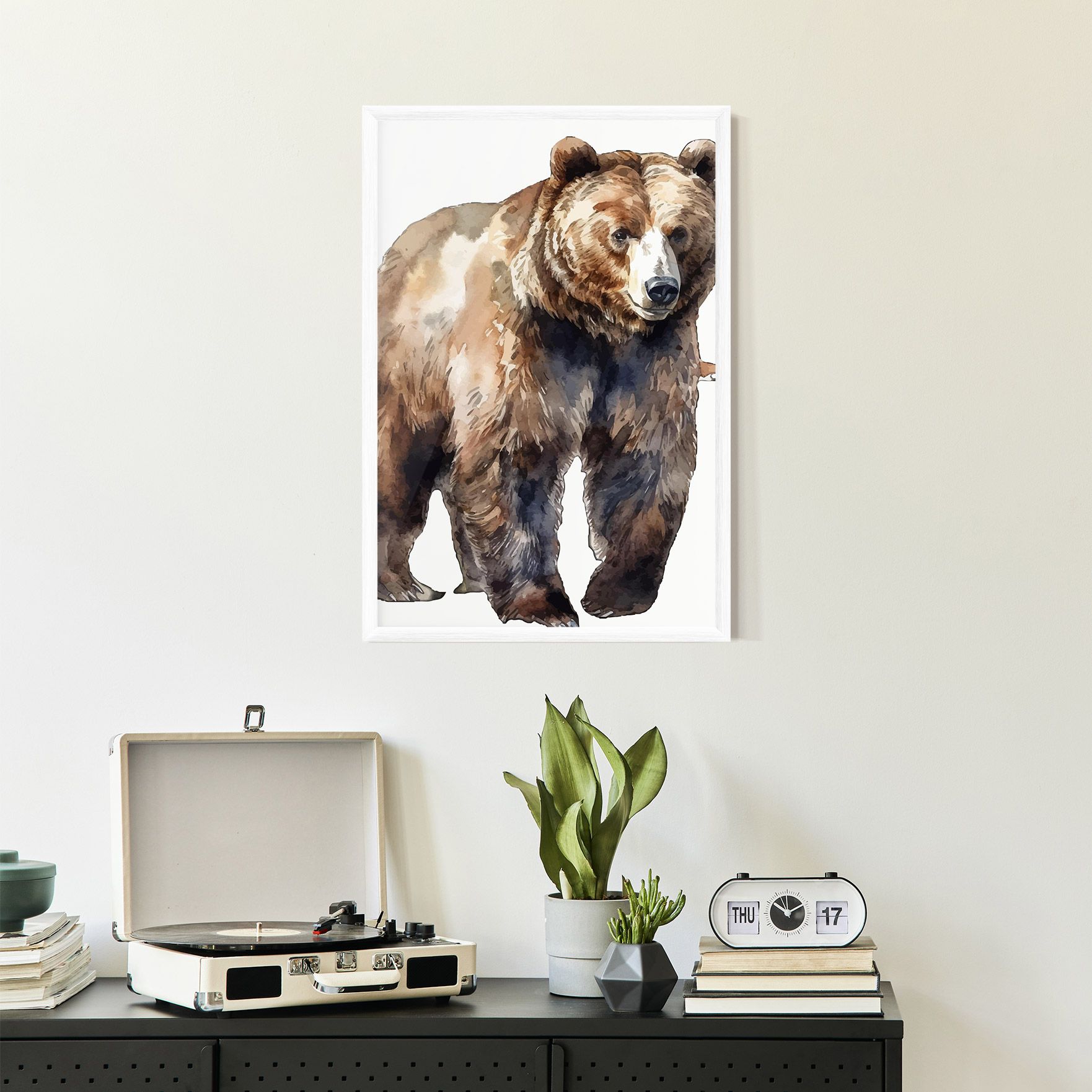 Watercolor Bear Art mockup 2