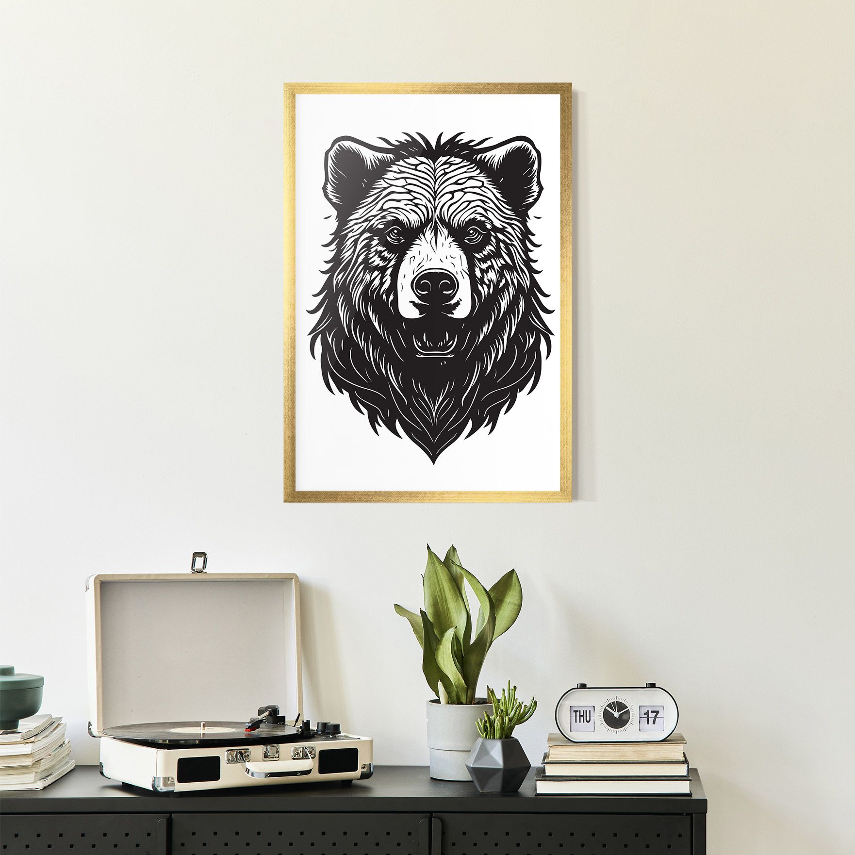 Bear Black Head mockup 2