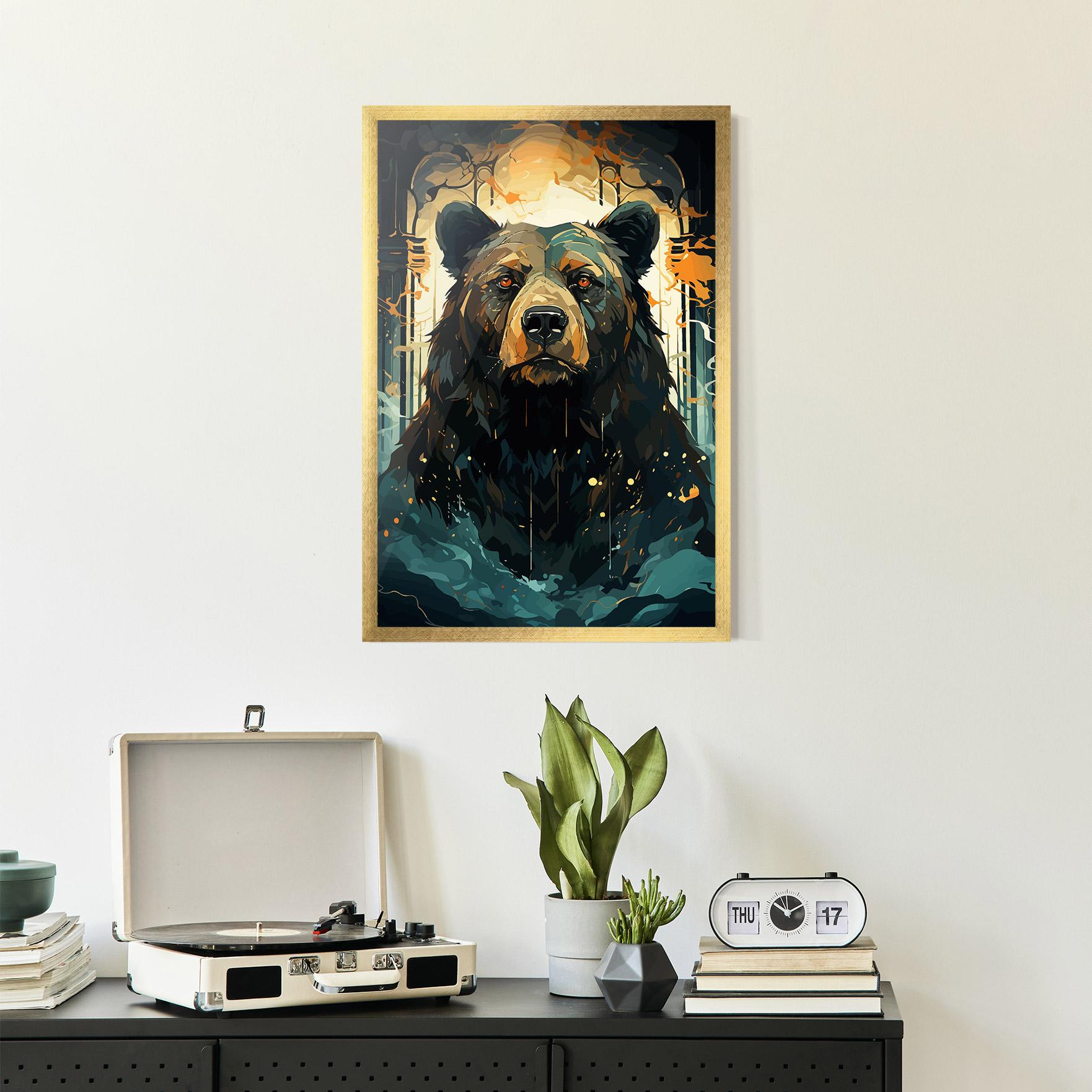 Poster Înrămat Brown Bear Art mockup 2