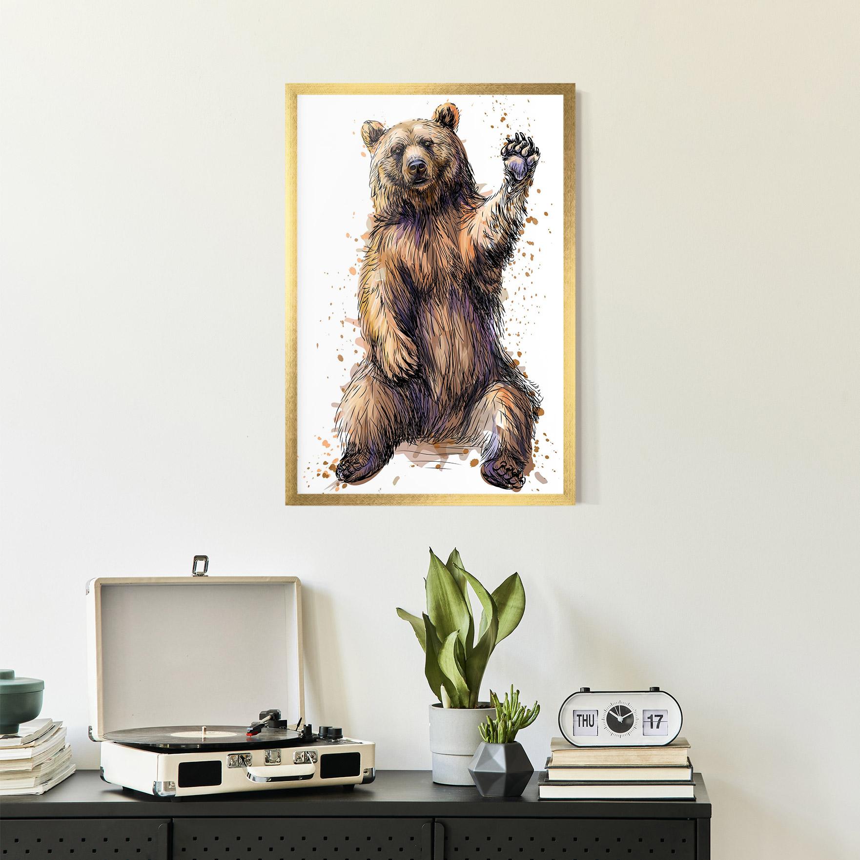 Poster Înrămat Brown Purple Bear mockup 2