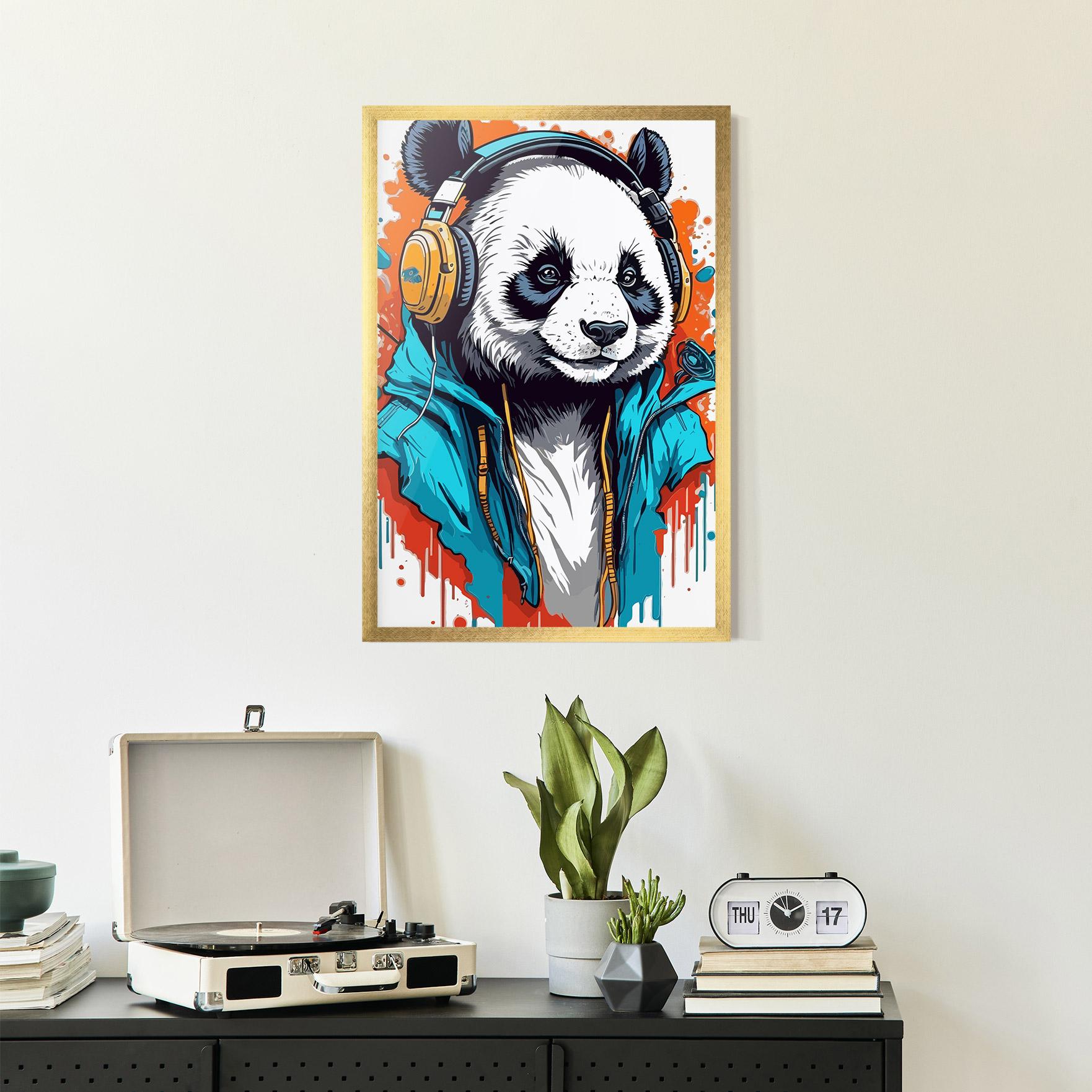 Poster Înrămat Music Panda mockup 2
