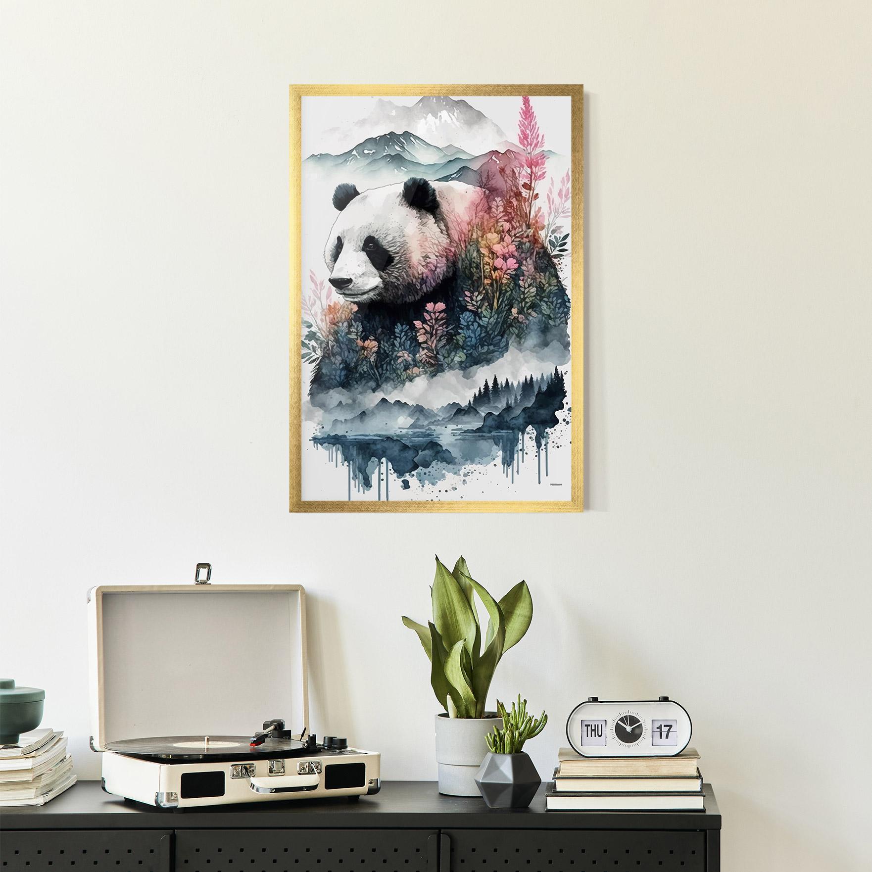 Poster Înrămat Panda Art mockup 2