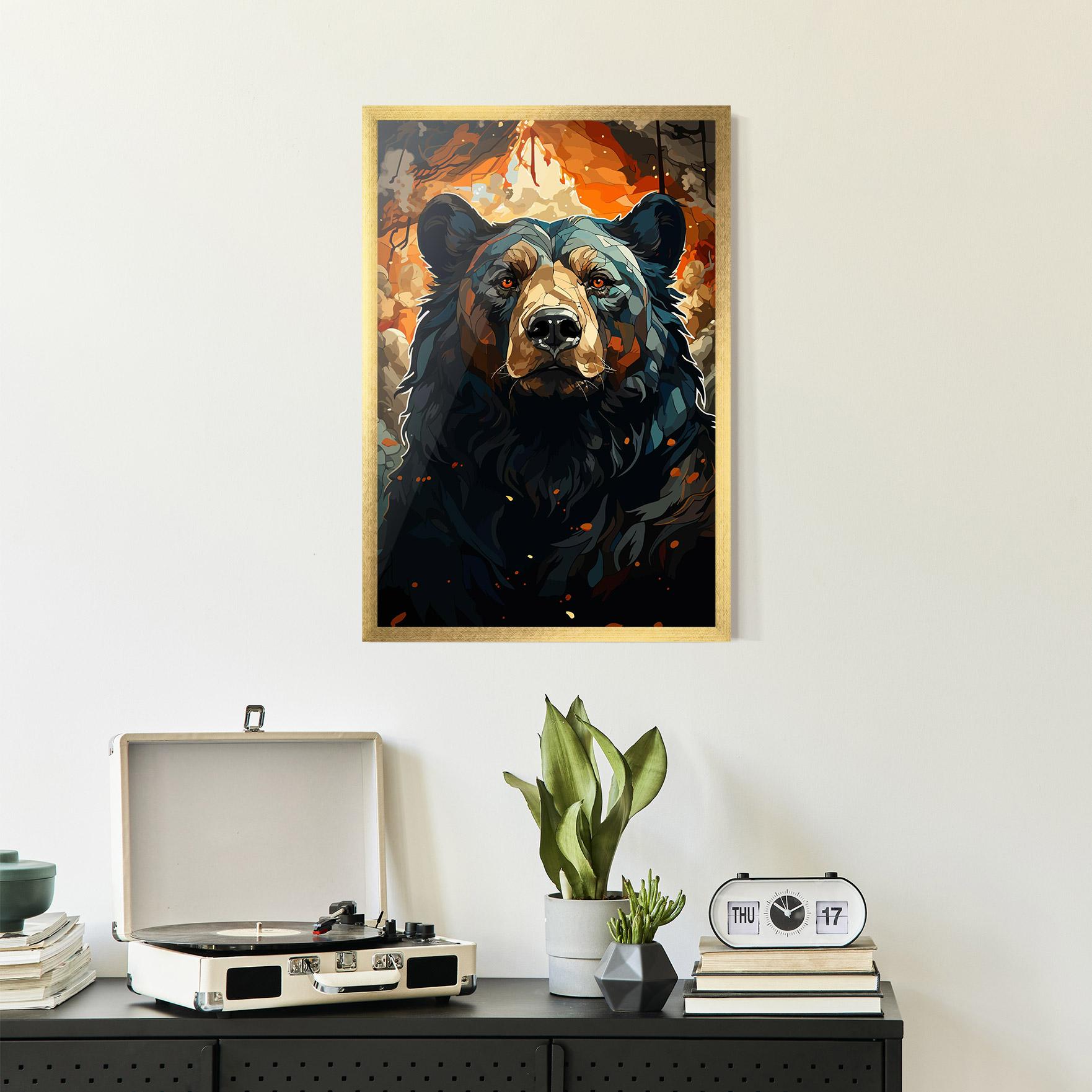Poster Înrămat Pretty Bear Art mockup 2
