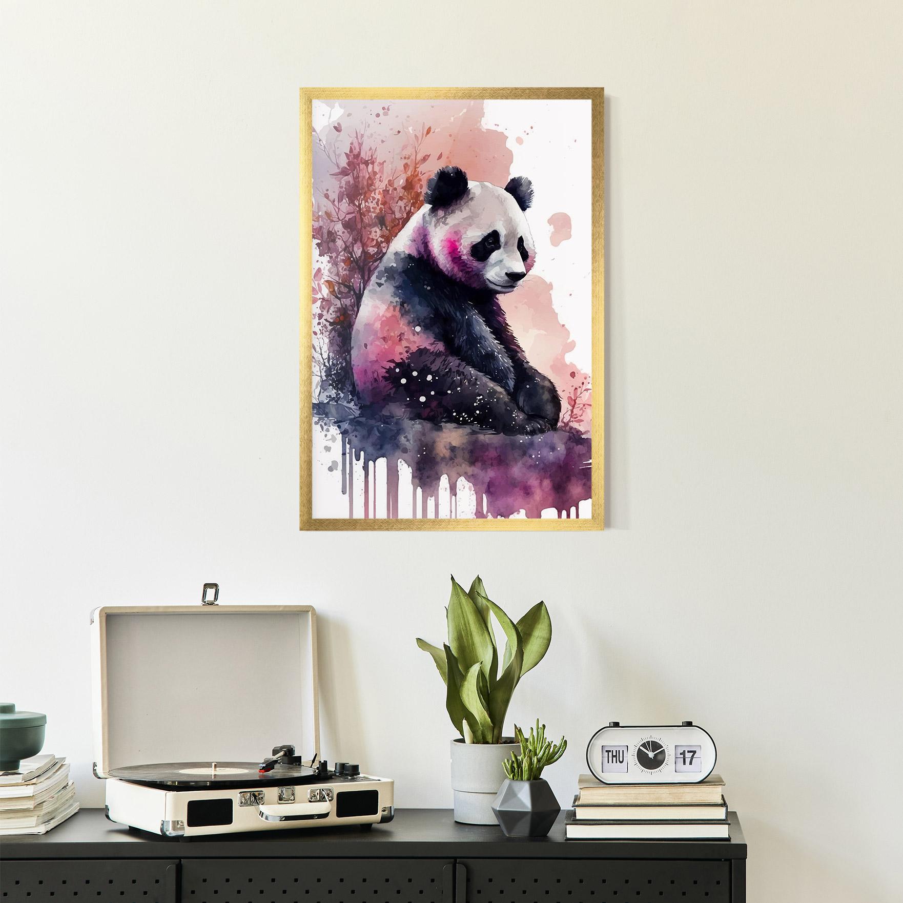 Poster Înrămat Purple Panda Art mockup 2