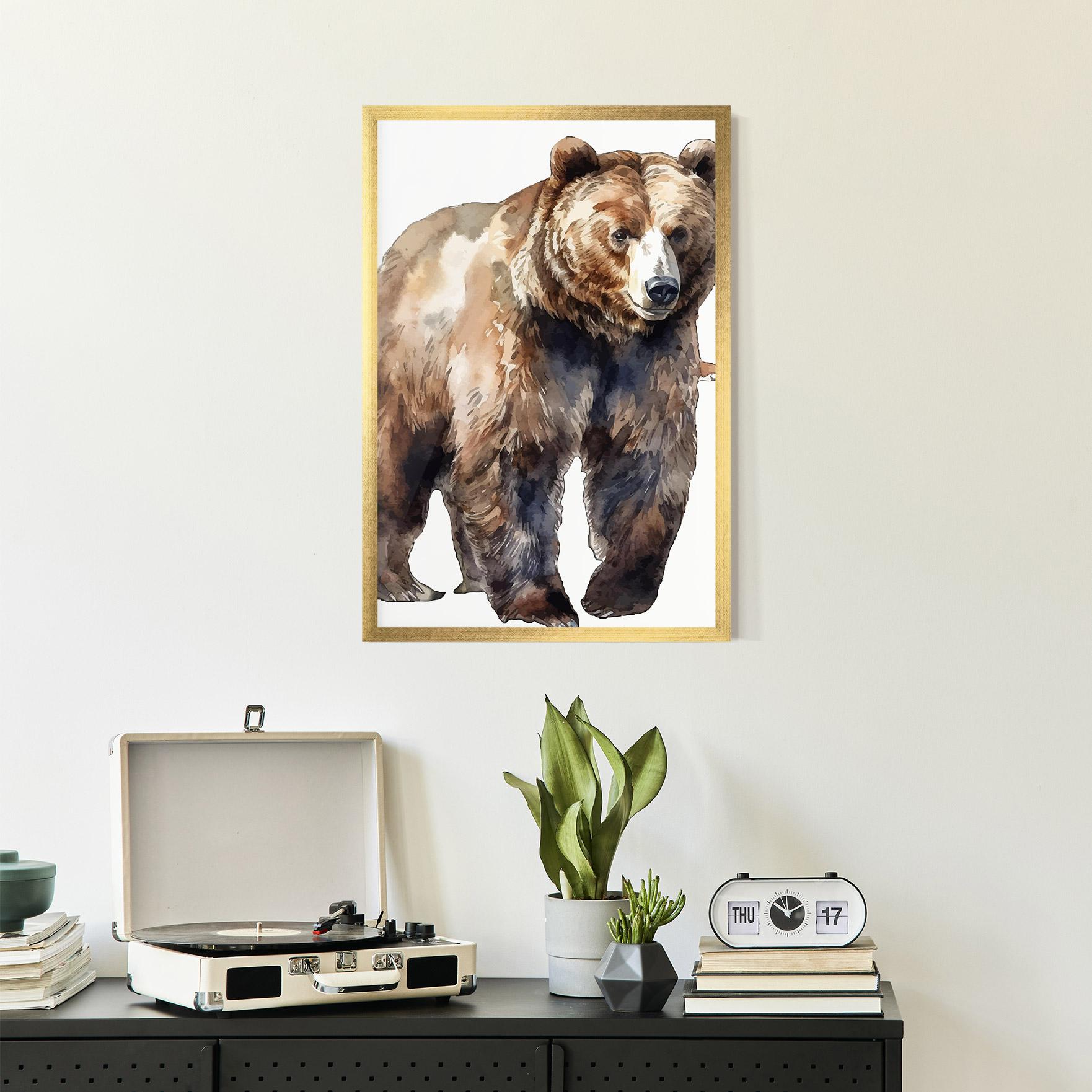 Poster Înrămat Watercolor Bear Art mockup 2