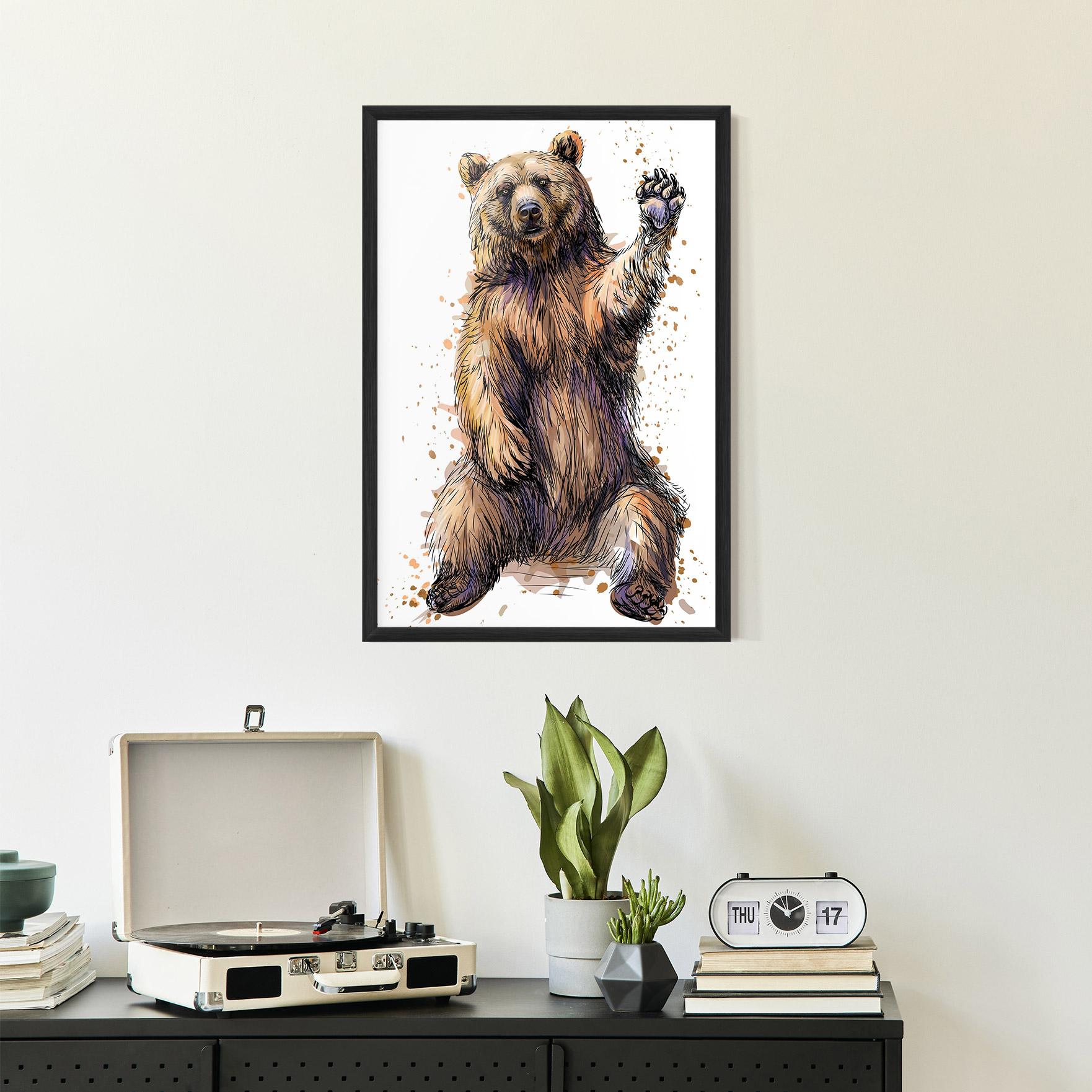 Poster Înrămat Brown Purple Bear mockup 2