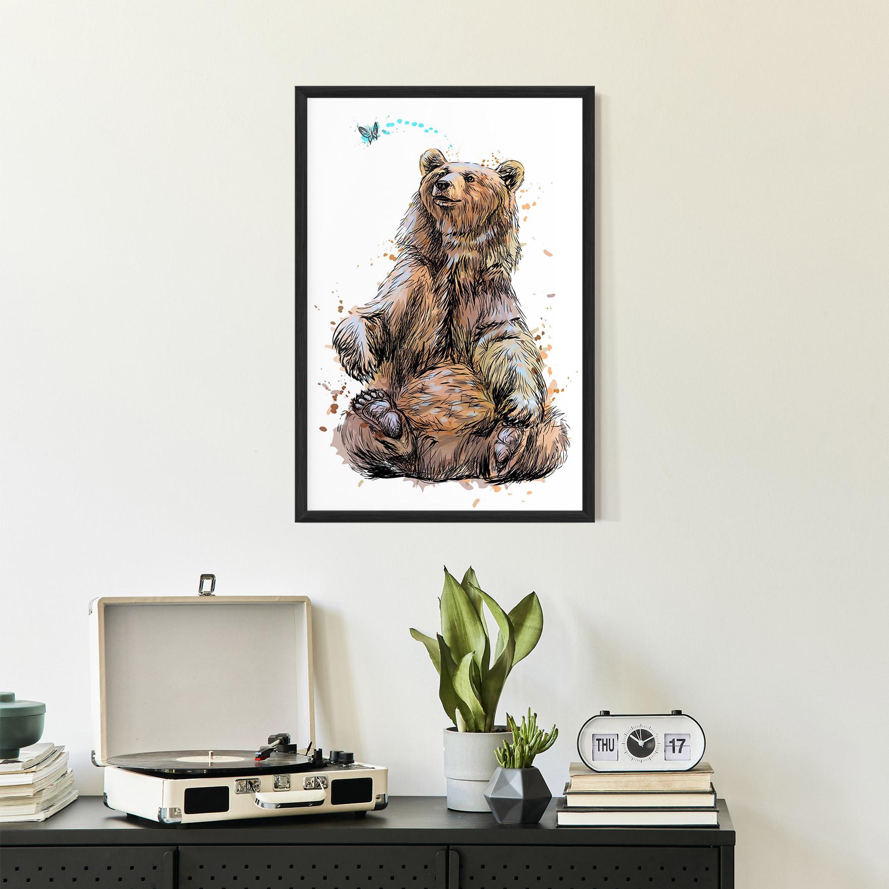 Poster Înrămat Butterfly Bear mockup 2