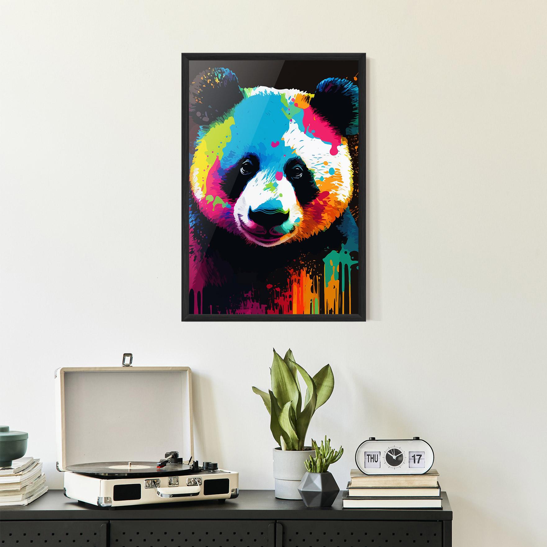 Poster Înrămat Panda Color Art mockup 2