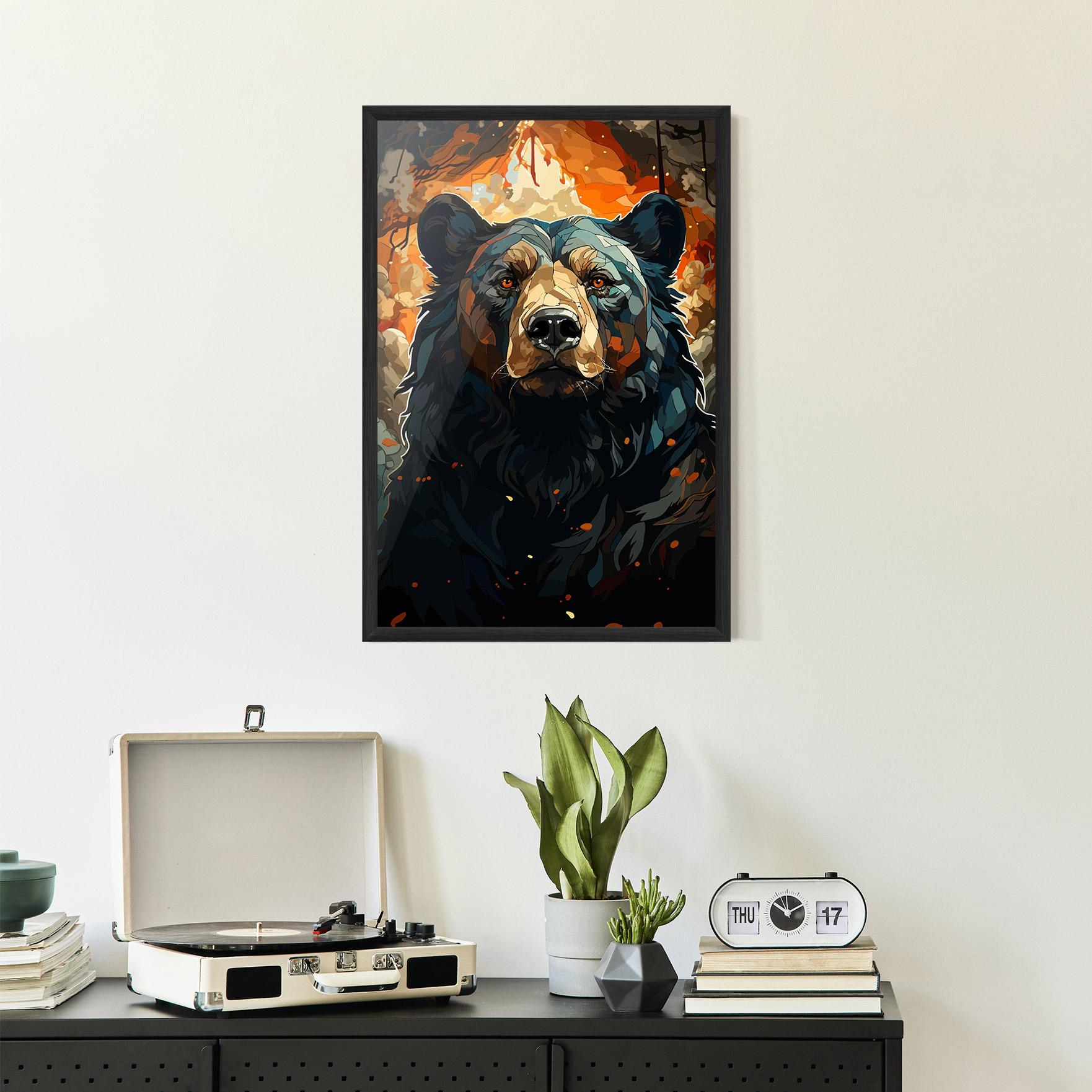 Poster Înrămat Pretty Bear Art mockup 2