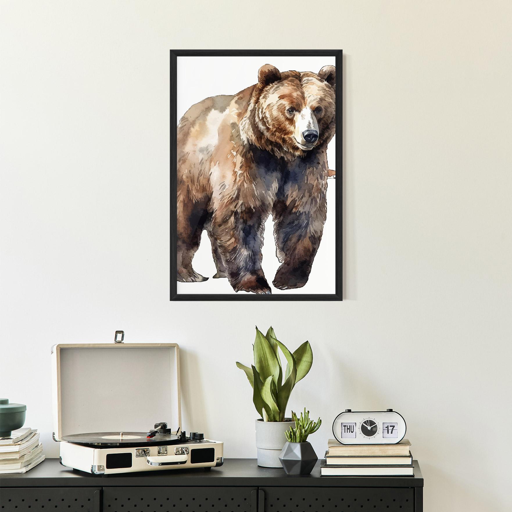 Poster Înrămat Watercolor Bear Art mockup 2