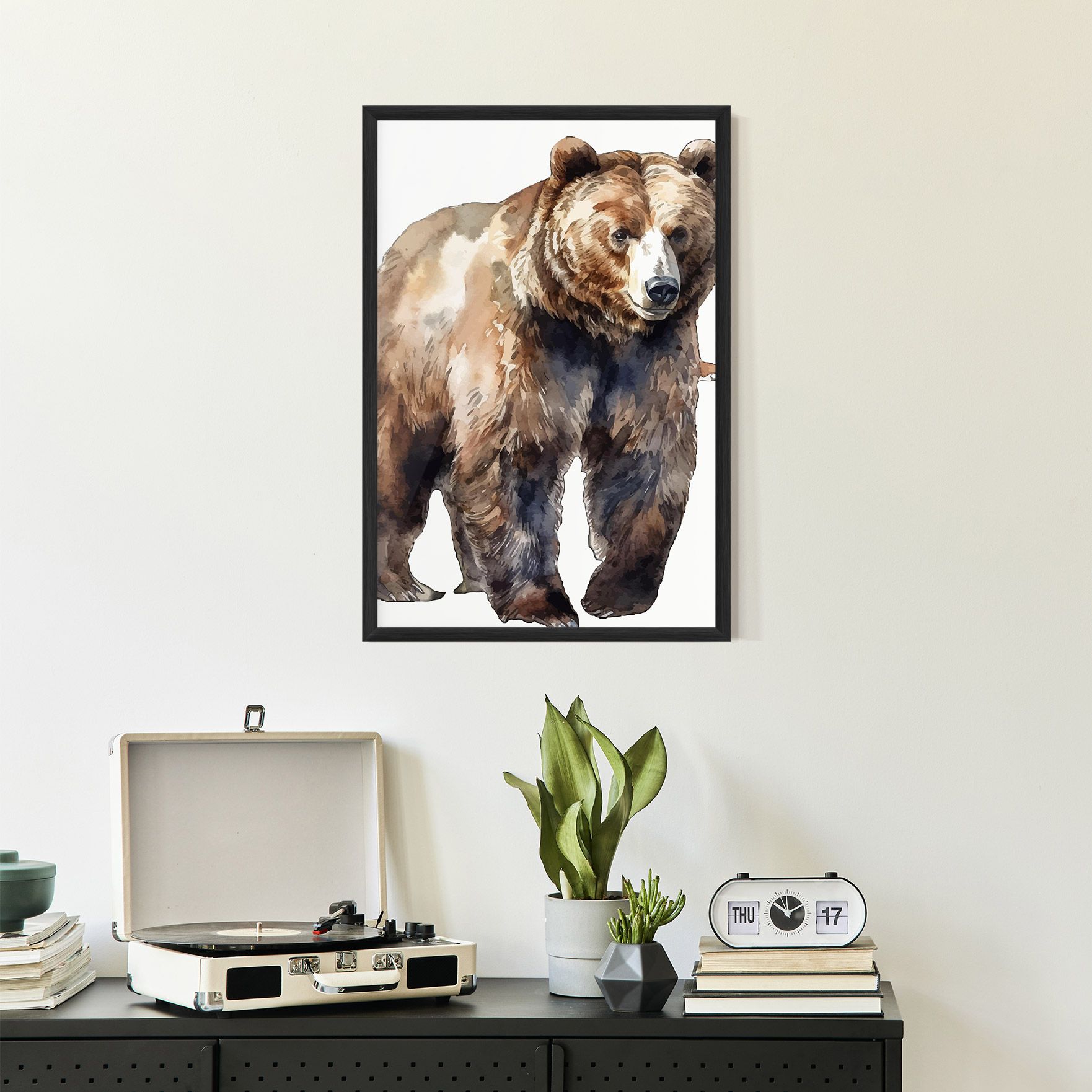 Watercolor Bear Art mockup 2