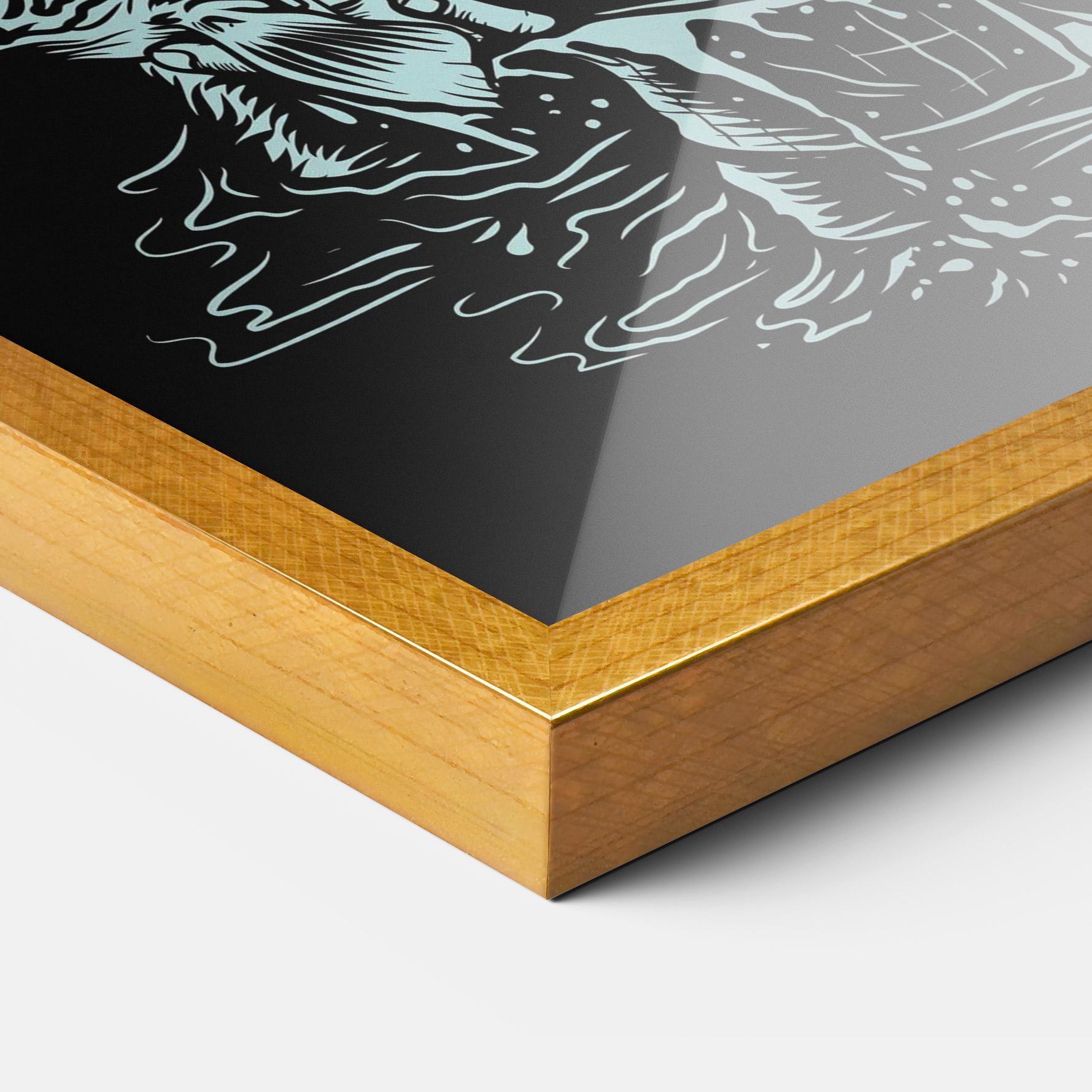 Poster Înrămat Fishing Bear mockup 3