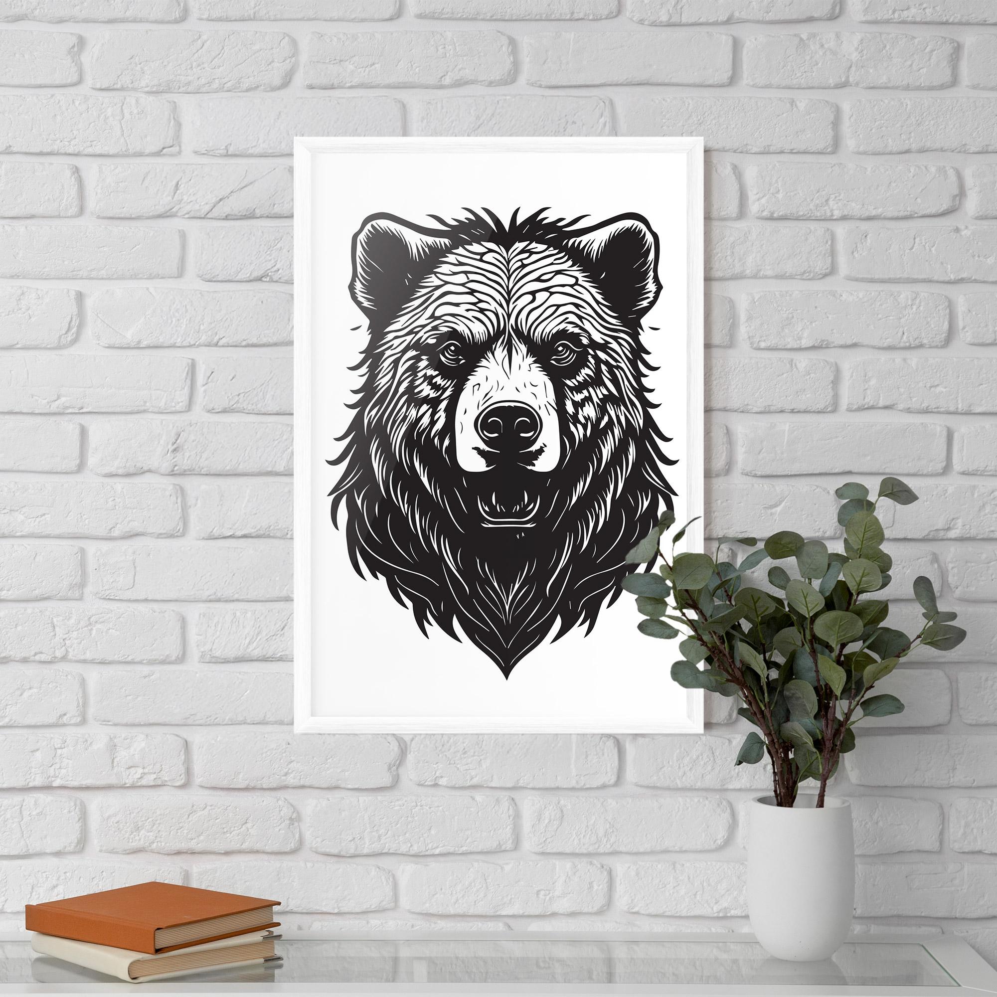 Poster Înrămat Bear Black Head mockup 5