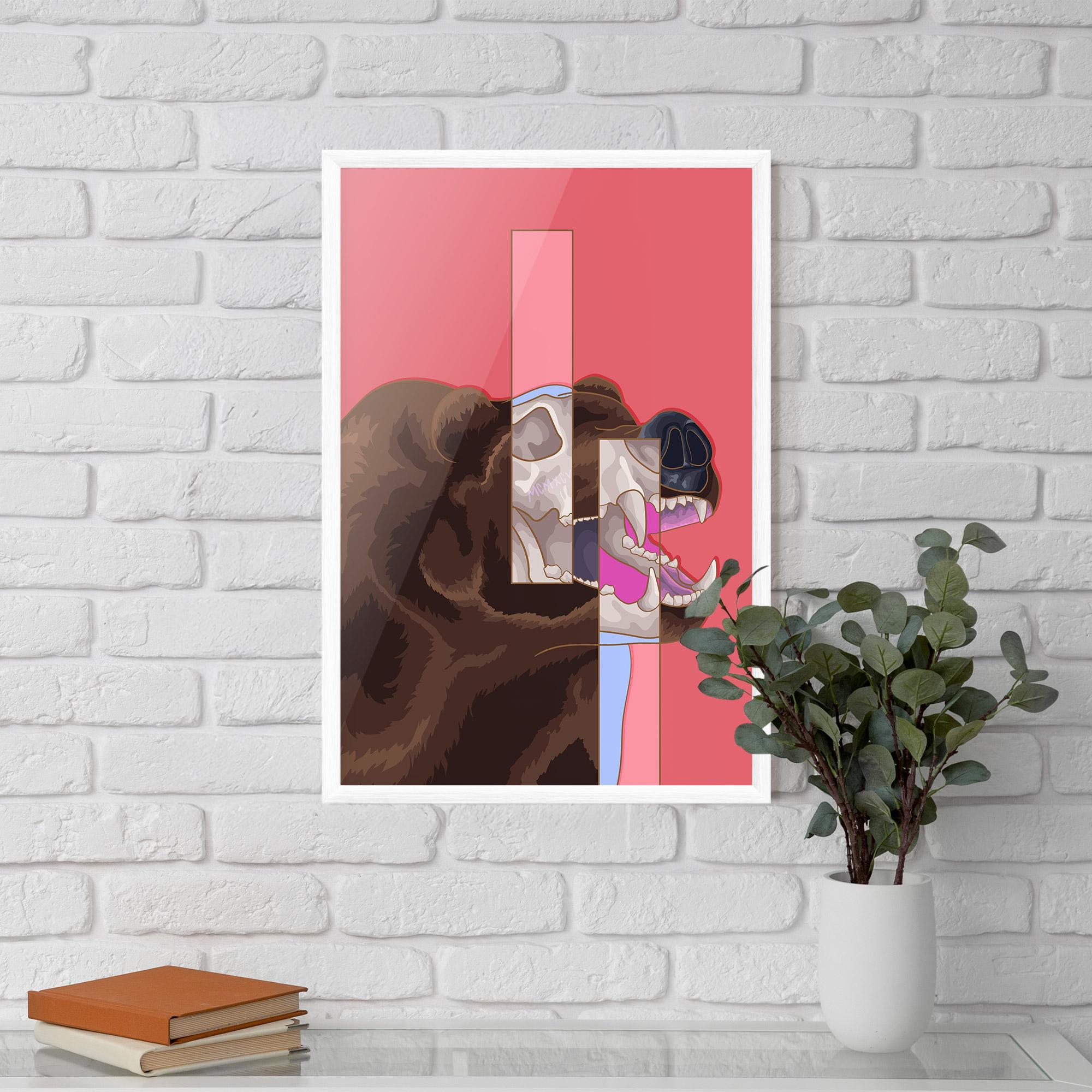 Poster Înrămat Bear Bone Art mockup 5