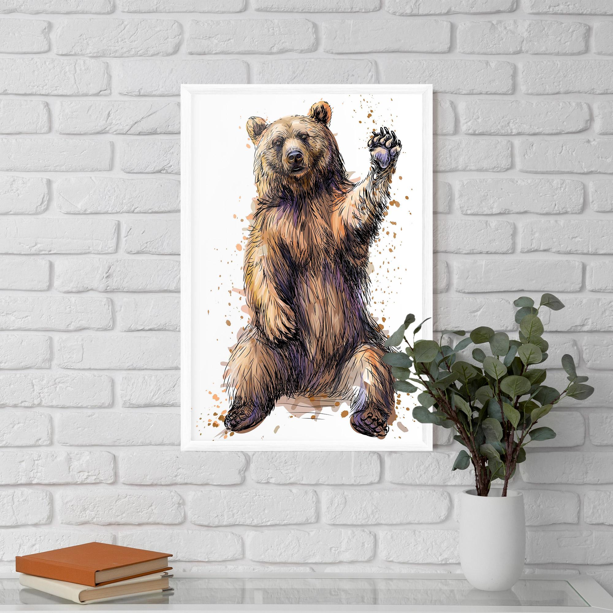 Poster Înrămat Brown Purple Bear mockup 5