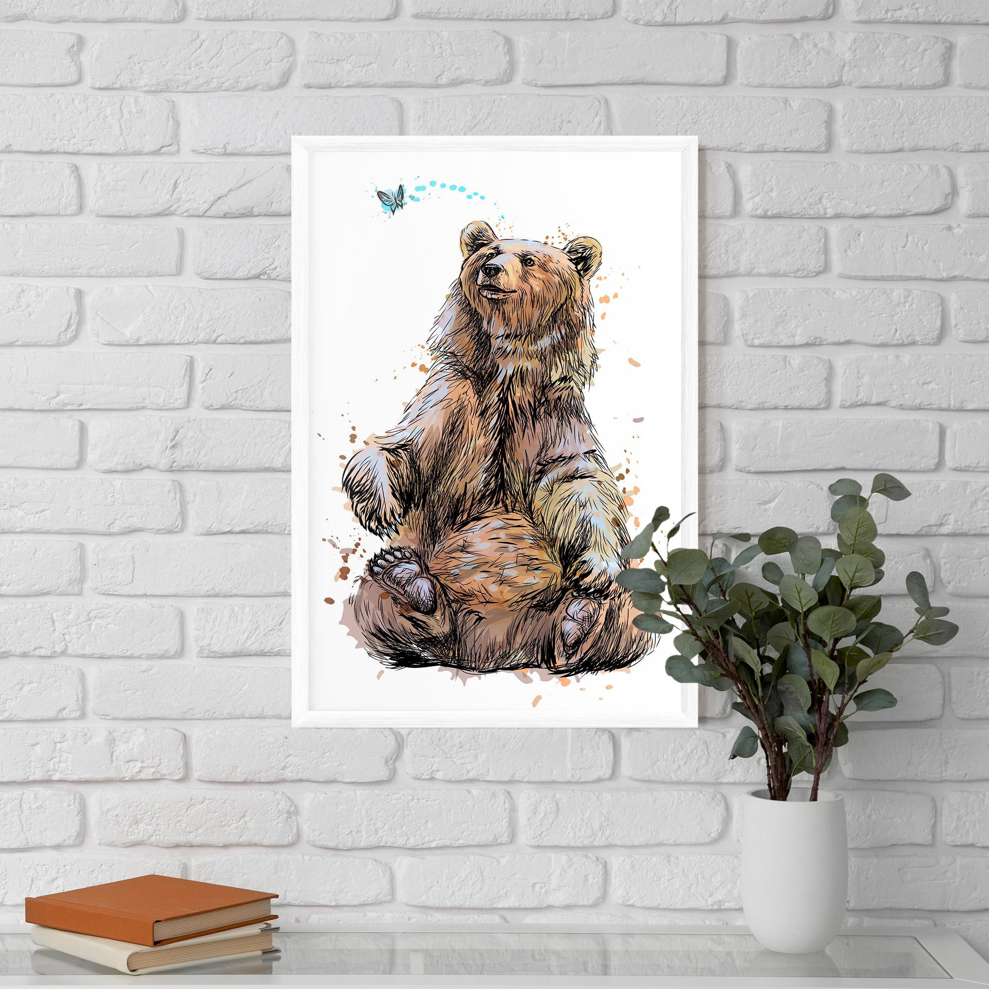 Poster Înrămat Butterfly Bear mockup 5