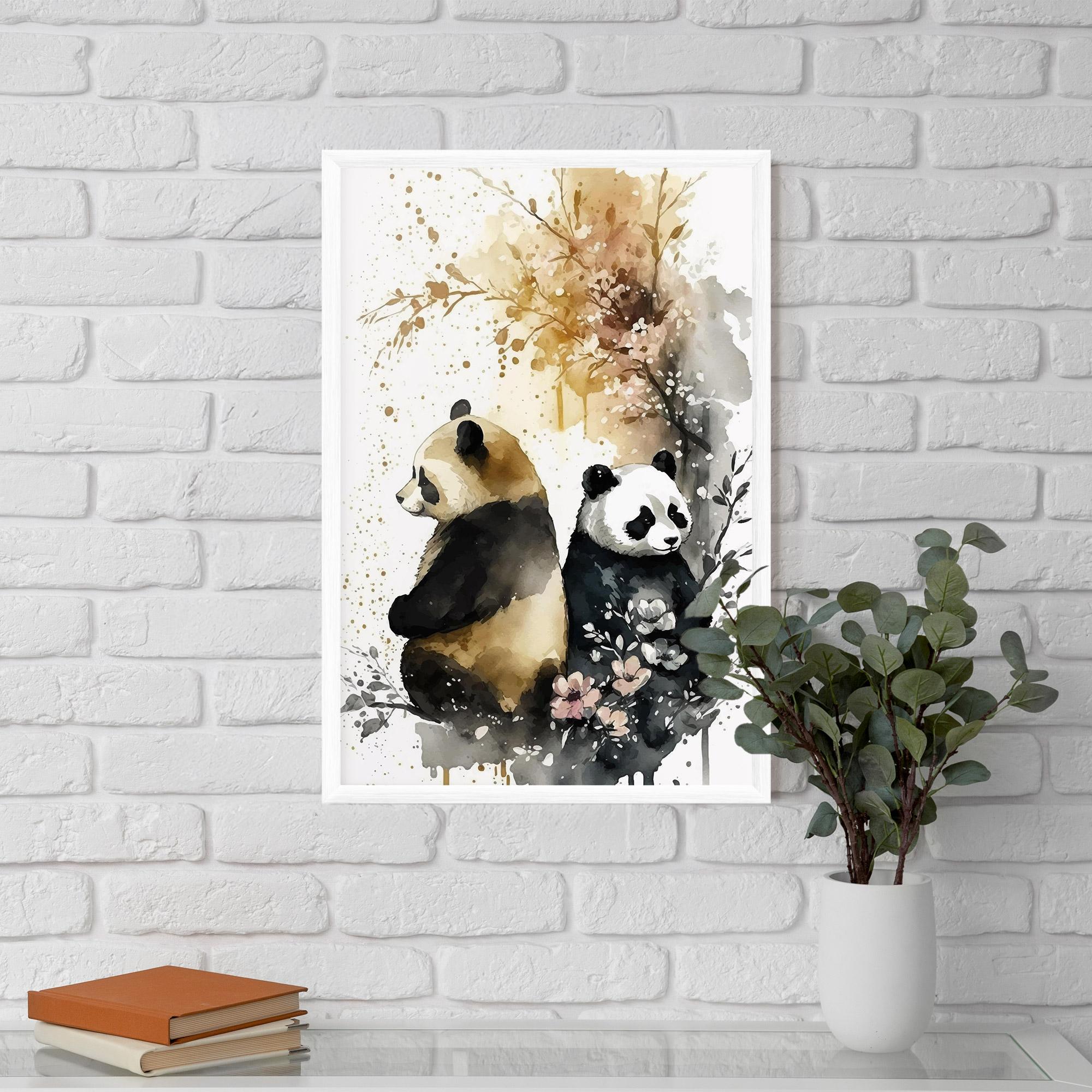 Poster Înrămat Gold Panda Art mockup 5