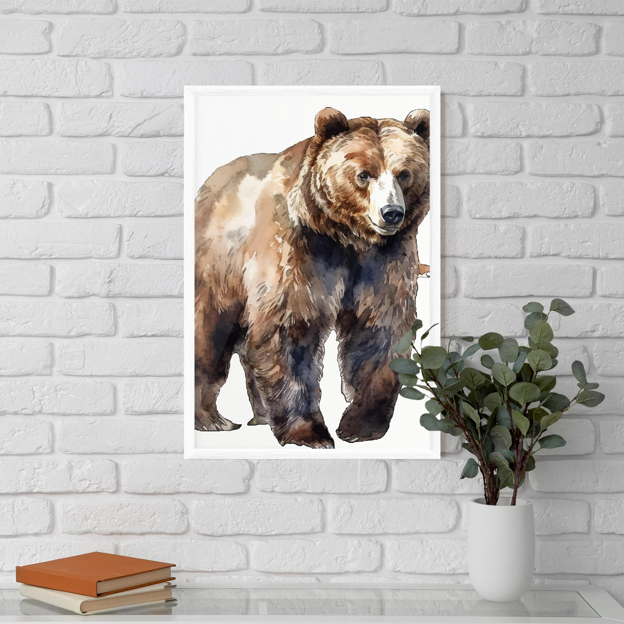 Poster Înrămat Watercolor Bear Art mockup 5