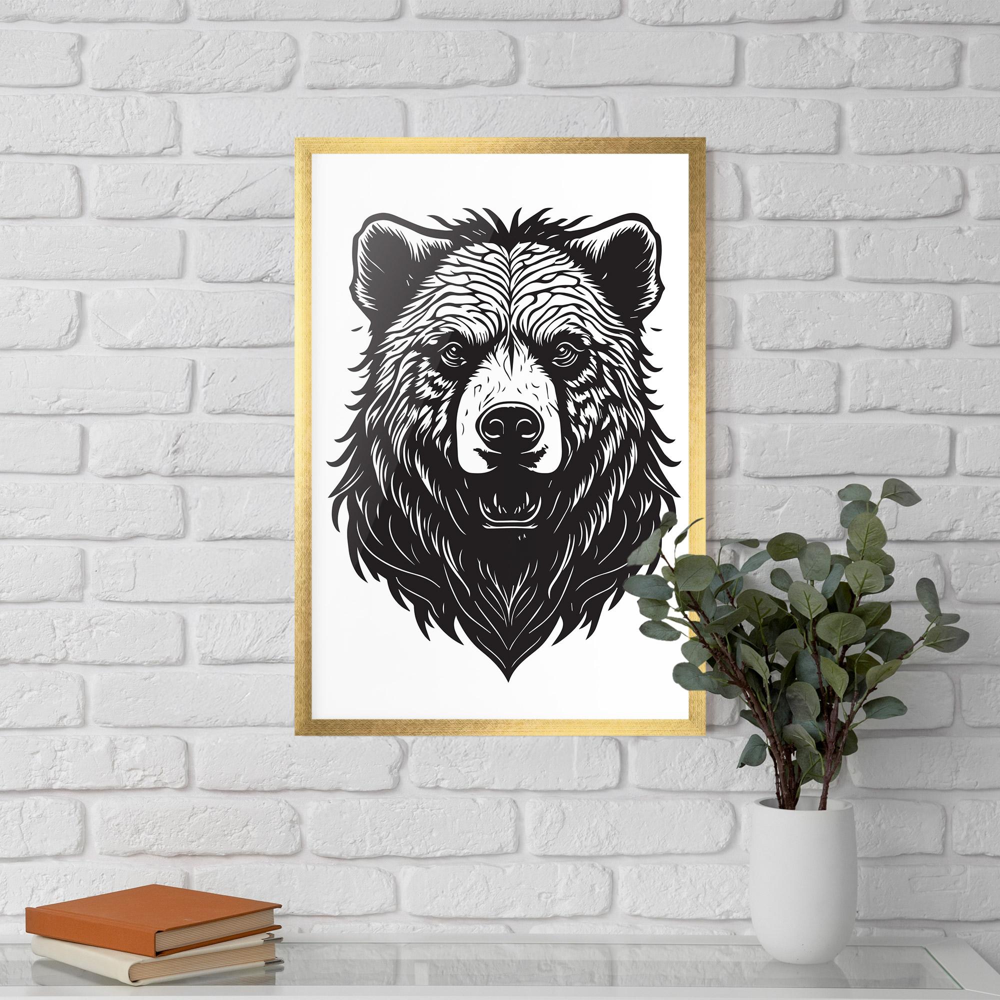 Poster Înrămat Bear Black Head mockup 5