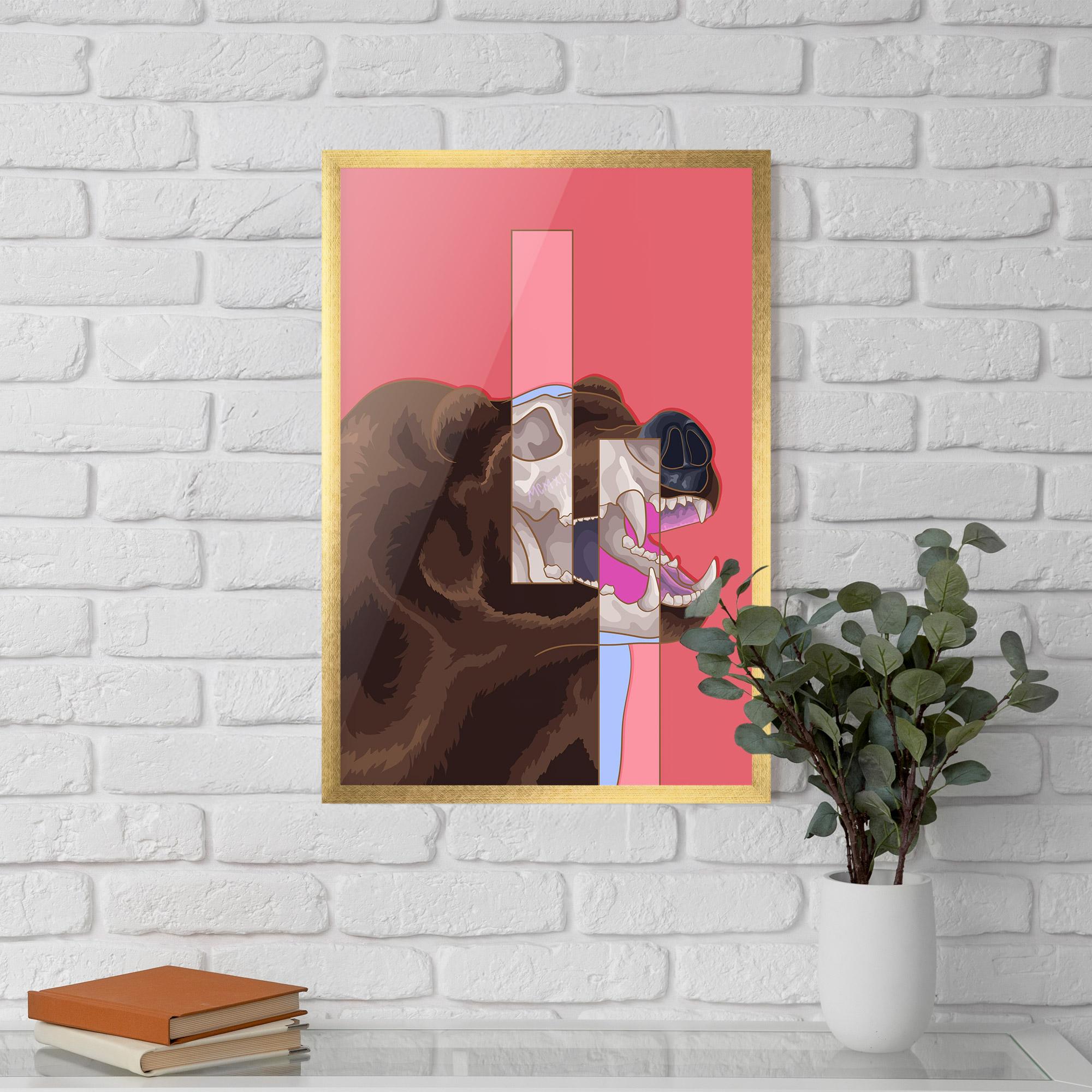 Poster Înrămat Bear Bone Art mockup 5
