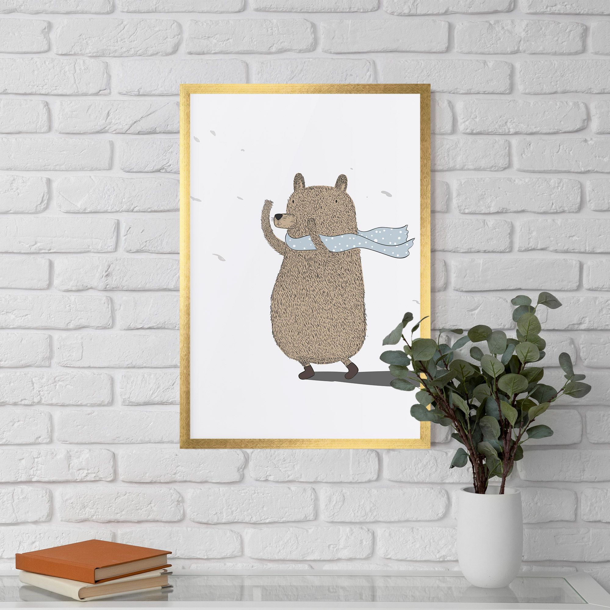 Bear Wearing A Scarf mockup 5