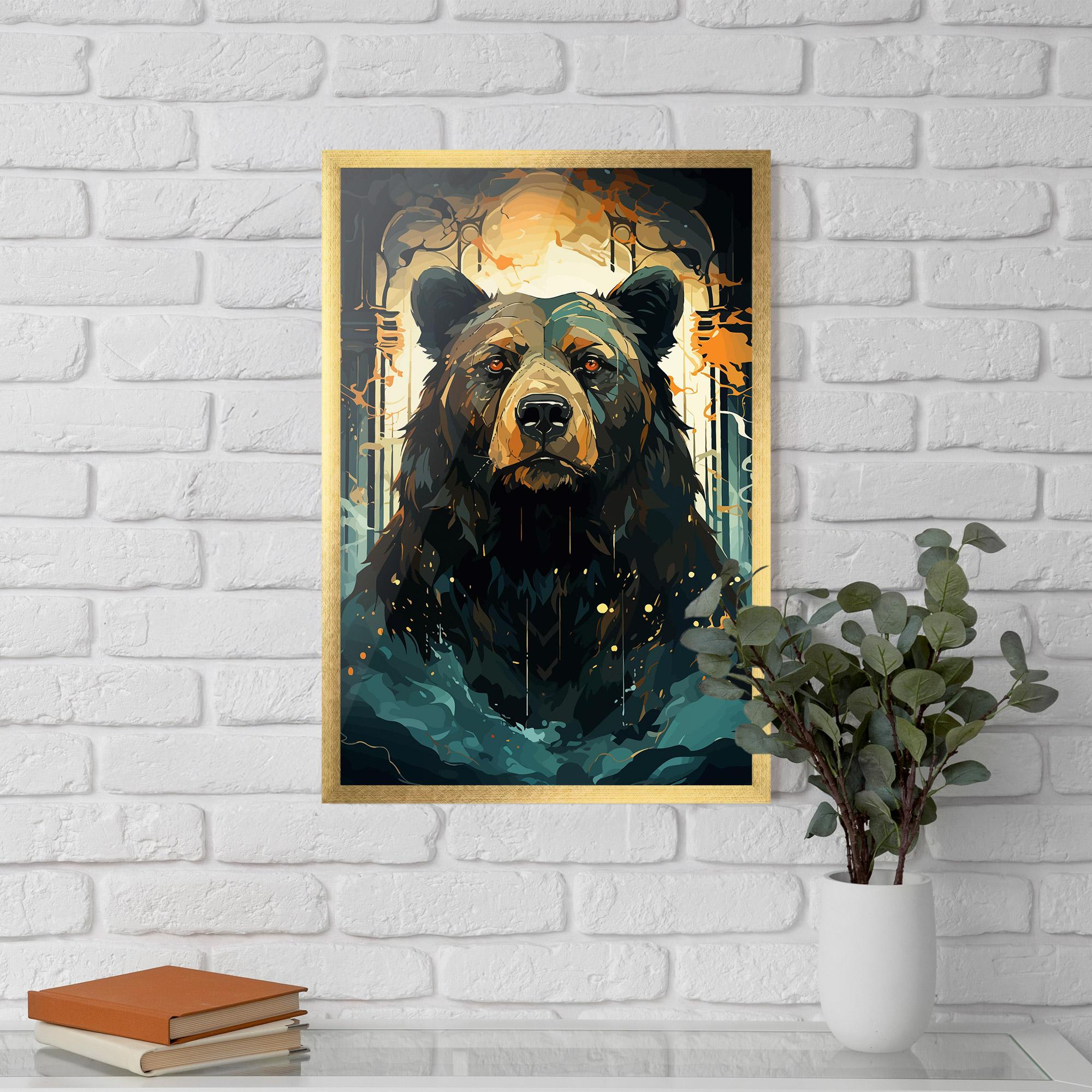 Poster Înrămat Brown Bear Art mockup 5