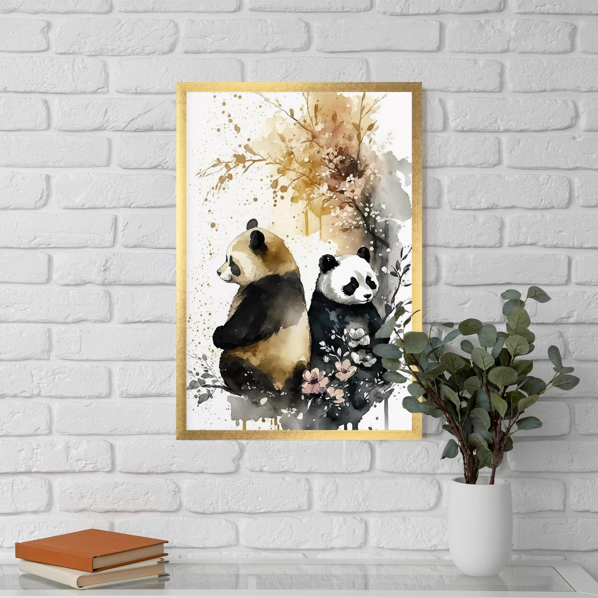 Poster Înrămat Gold Panda Art mockup 5