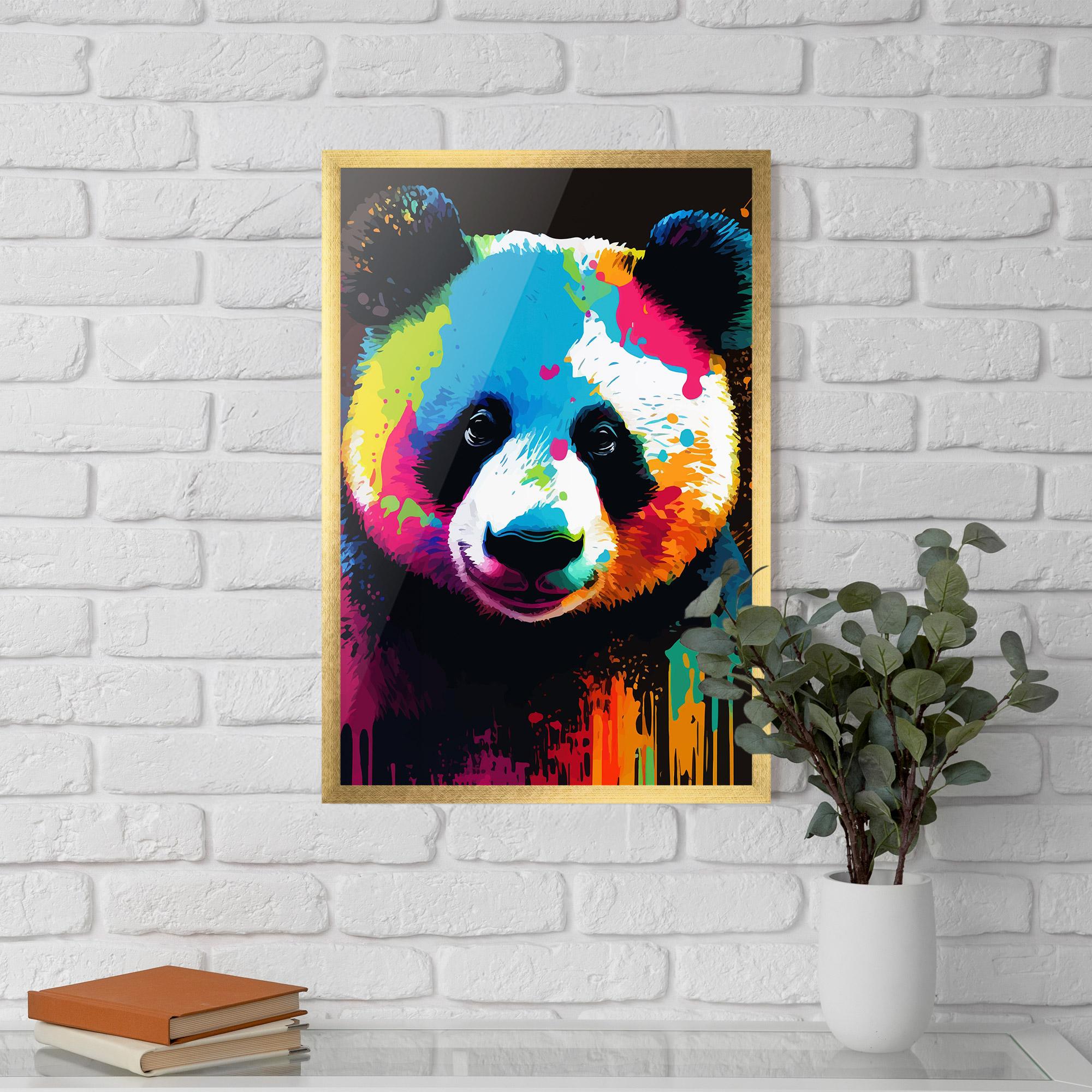Poster Înrămat Panda Color Art mockup 5