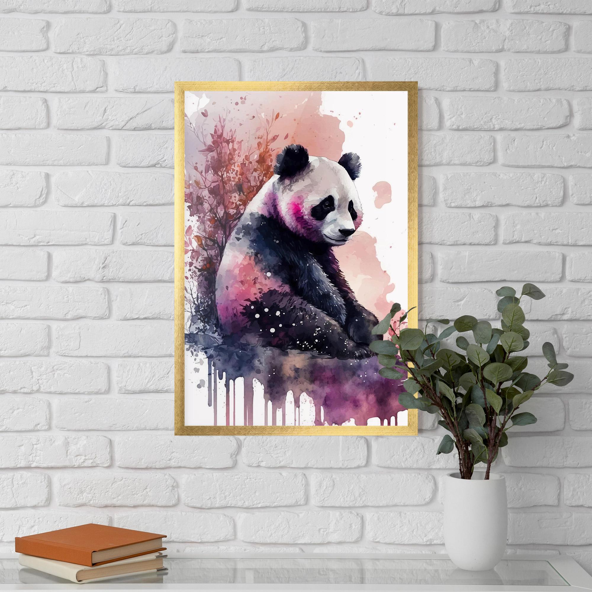 Poster Înrămat Purple Panda Art mockup 5