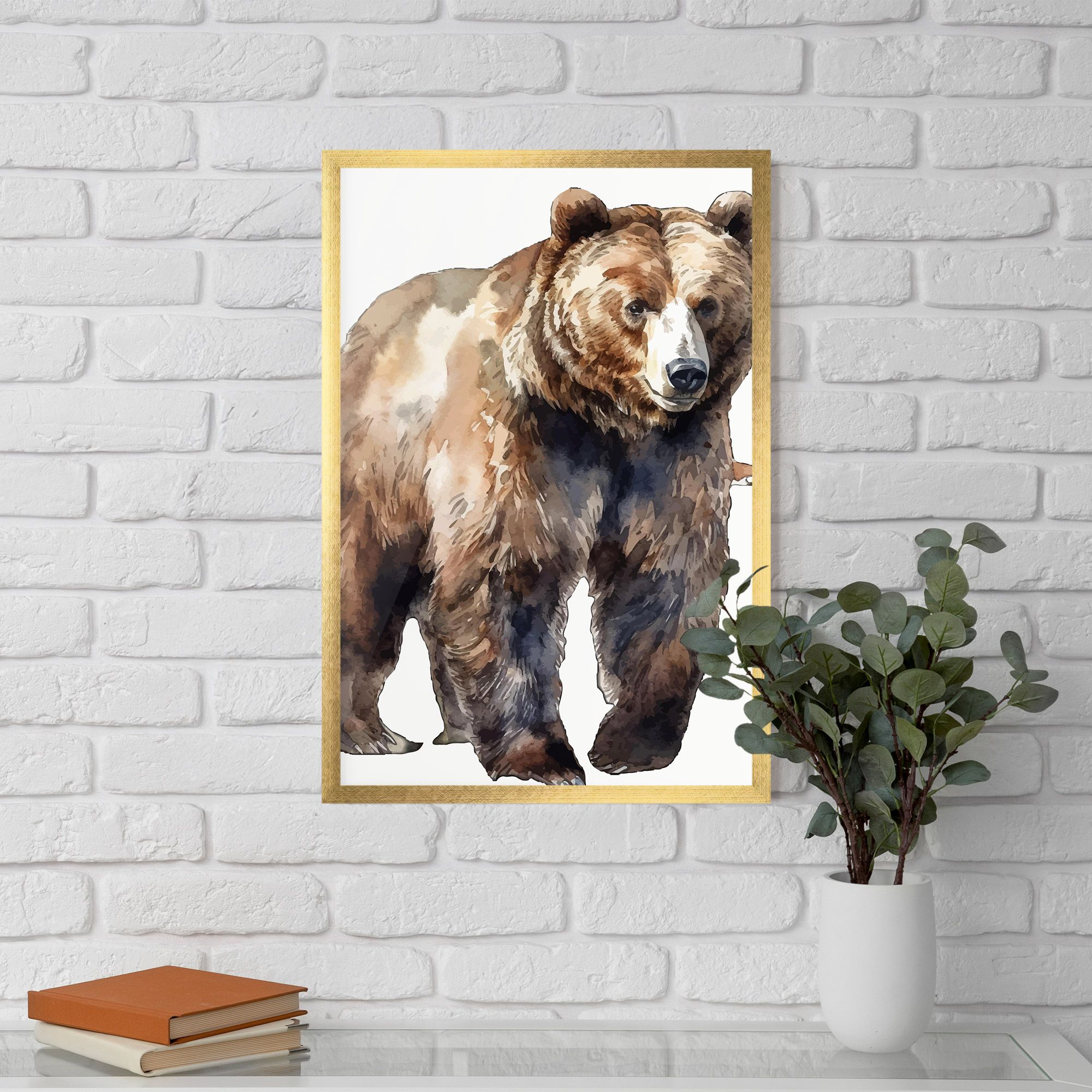 Watercolor Bear Art mockup 5
