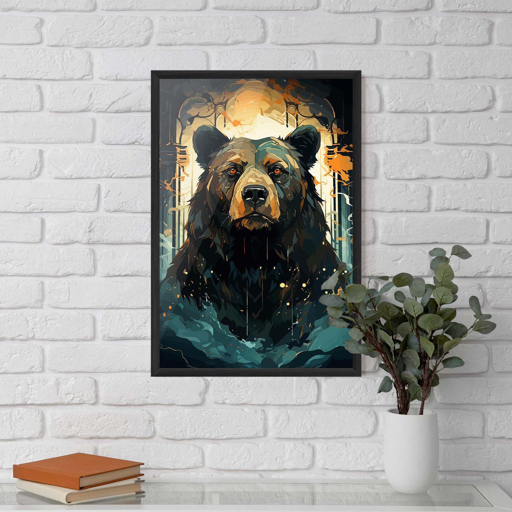 Poster Înrămat Brown Bear Art mockup 5
