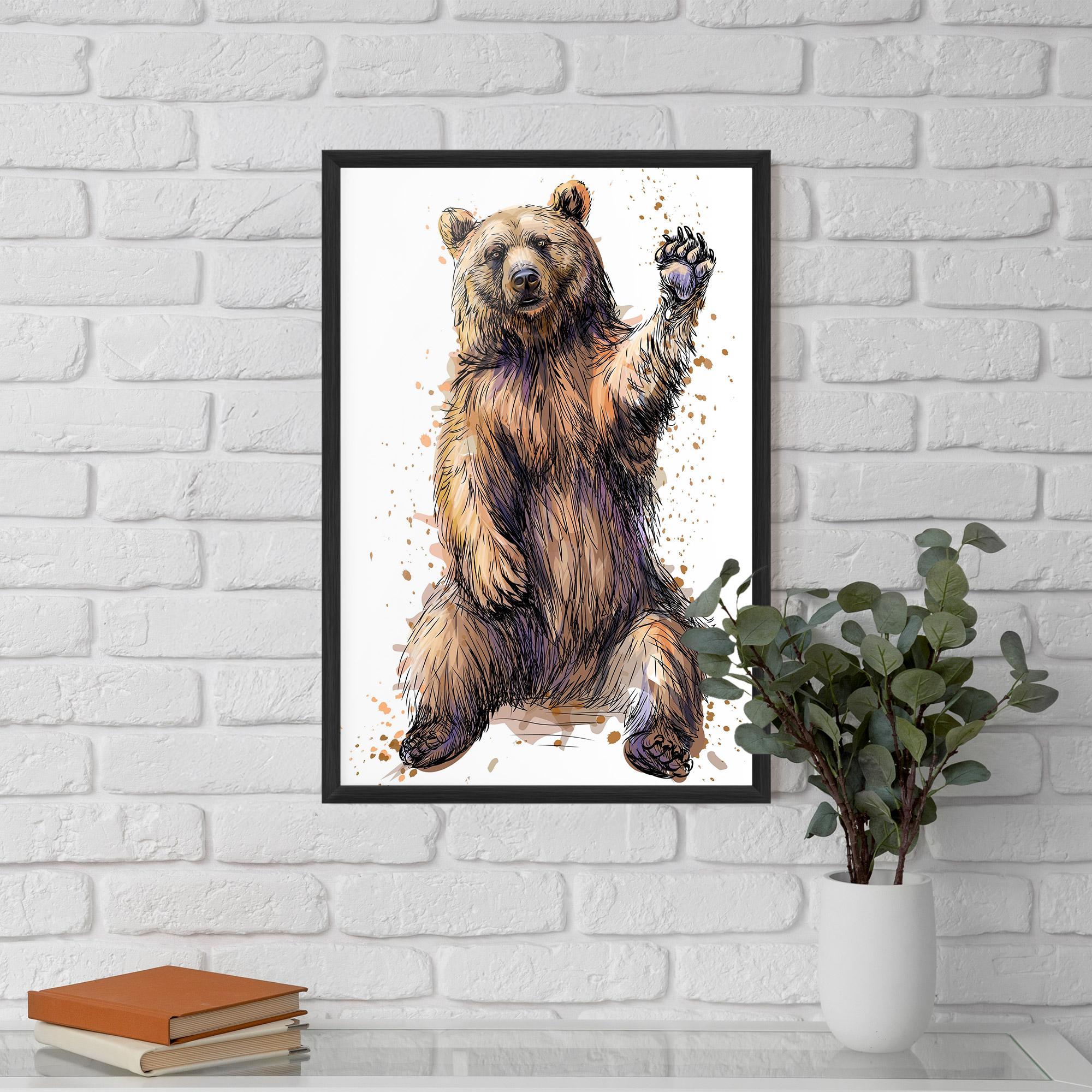 Poster Înrămat Brown Purple Bear mockup 5