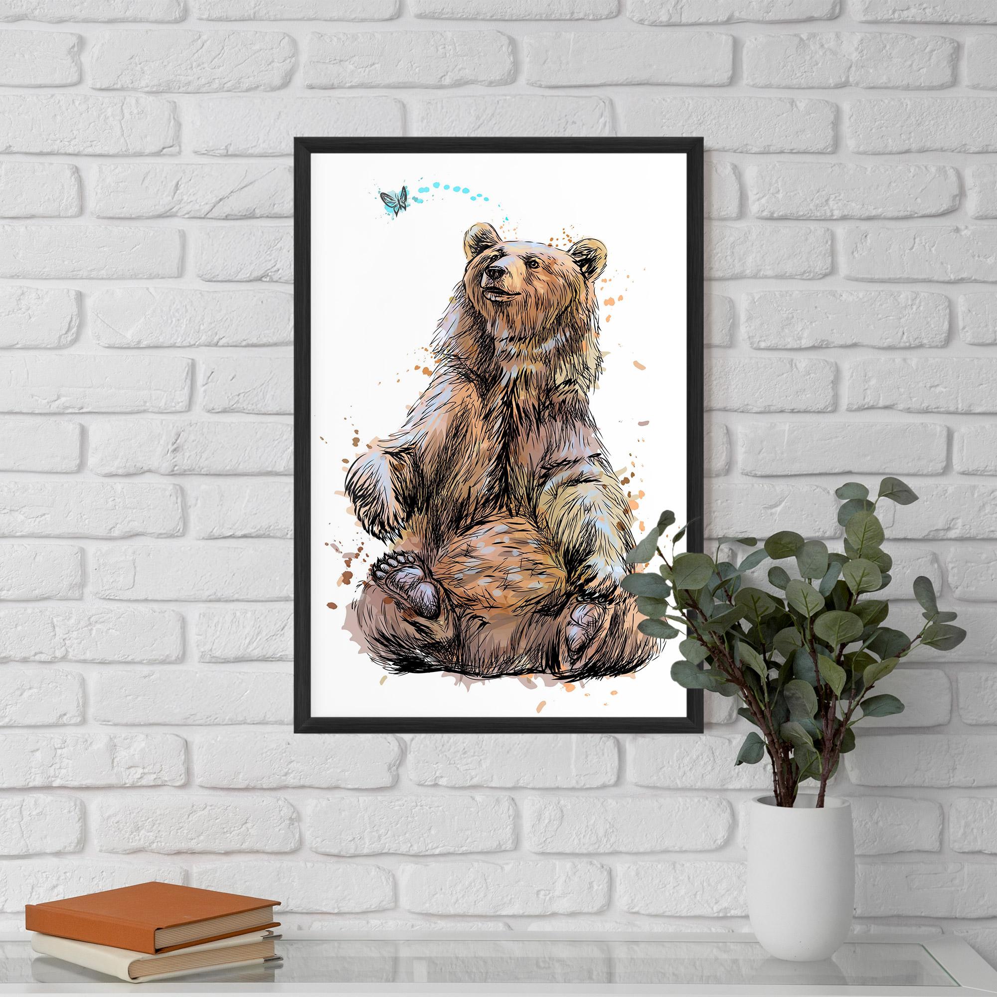 Poster Înrămat Butterfly Bear mockup 5