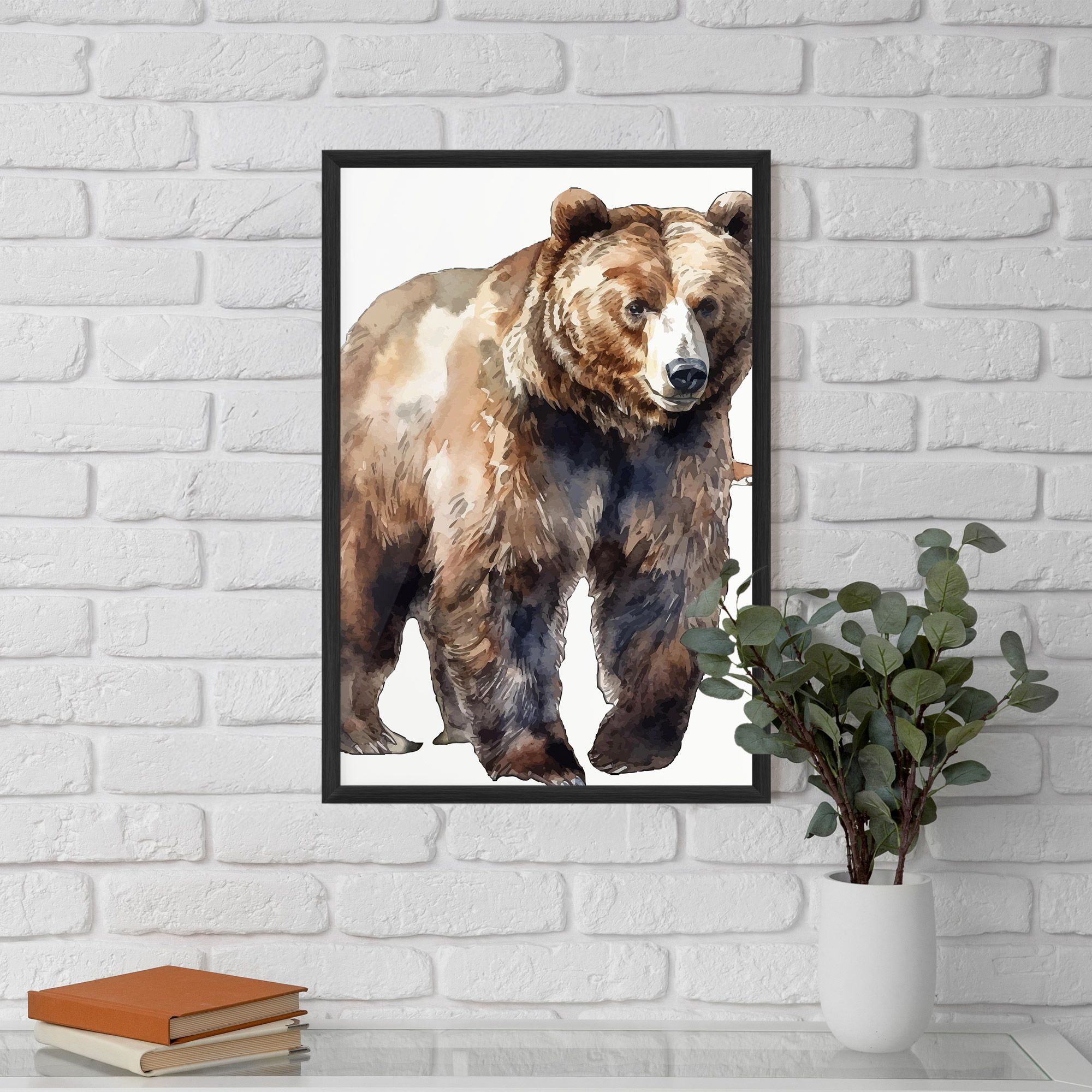 Watercolor Bear Art mockup 5