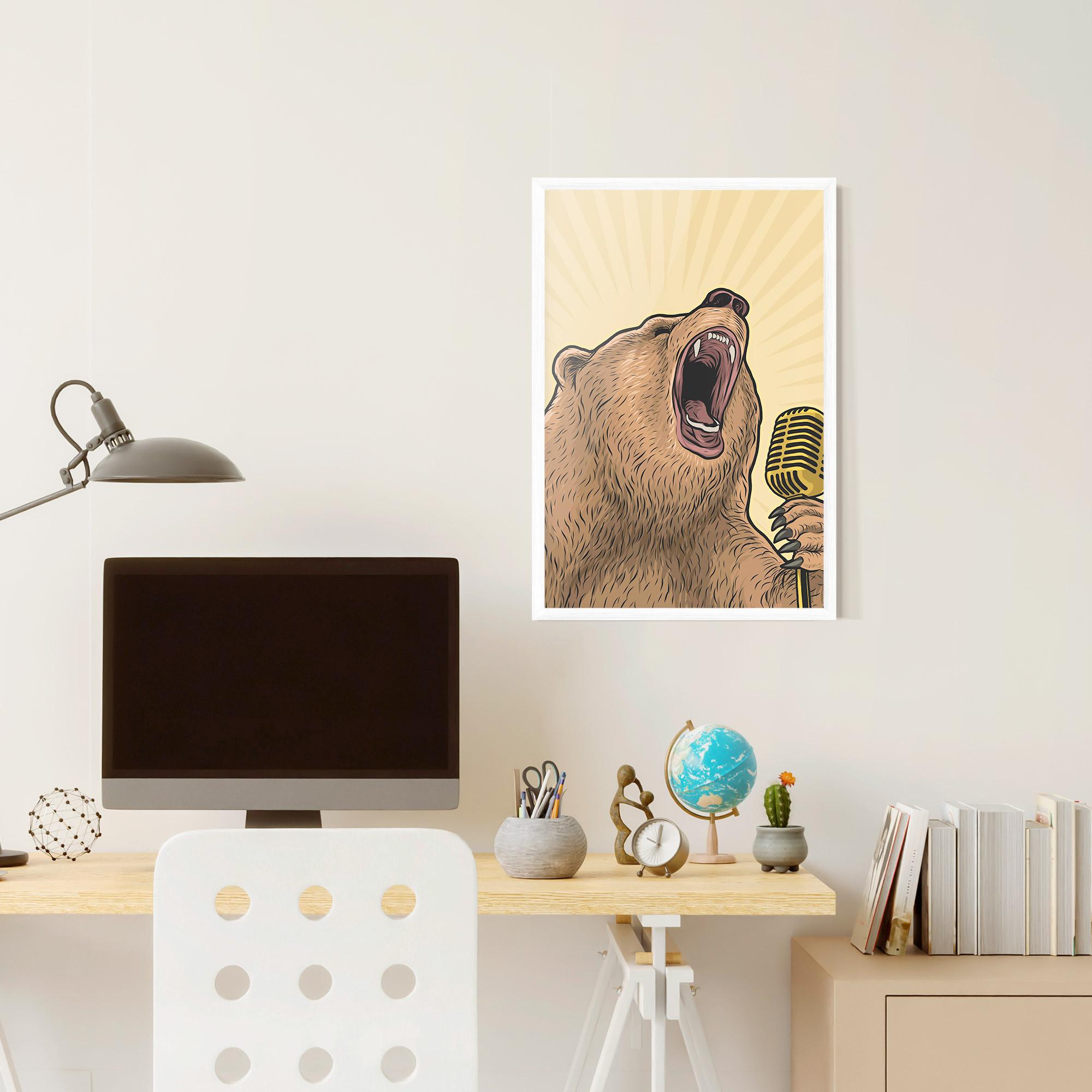 Poster Înrămat Bear Singing mockup 6