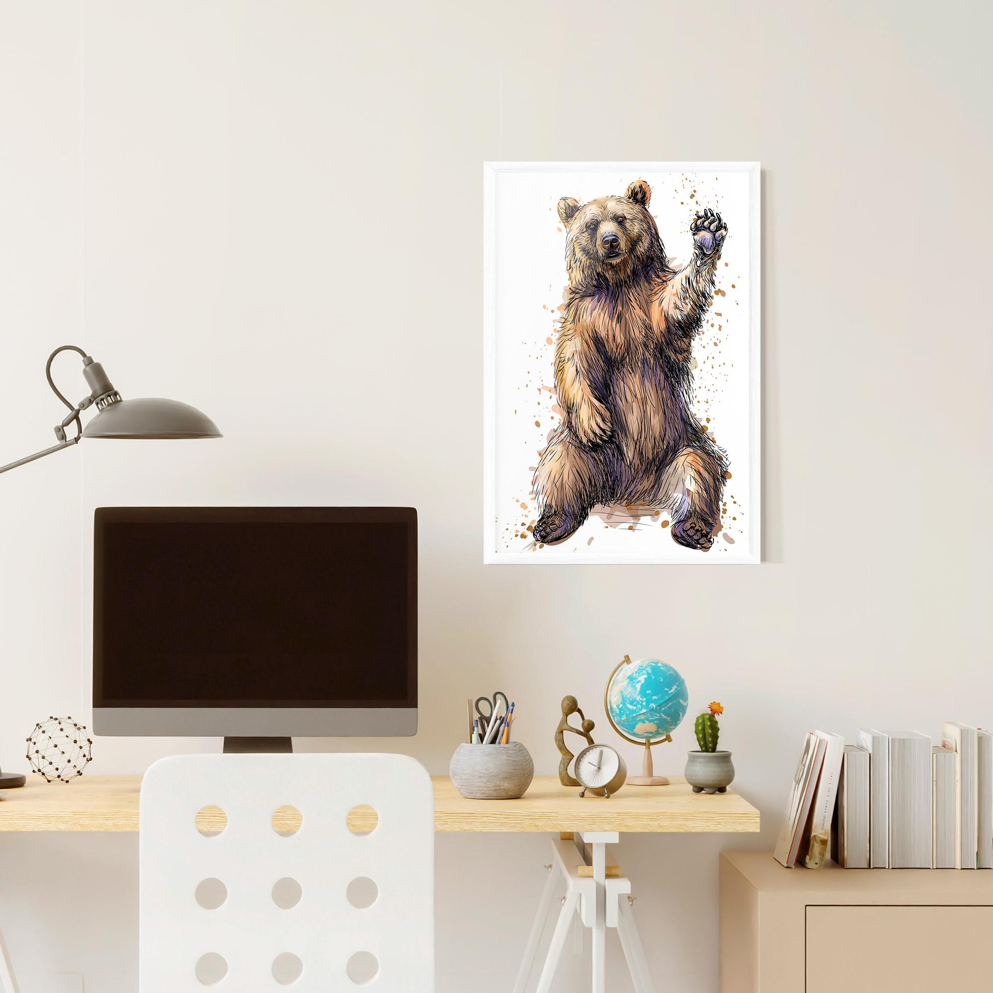 Poster Înrămat Brown Purple Bear mockup 6